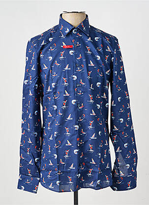 Chemise manches longues imprimé fantaisie bleu MARVELIS homme