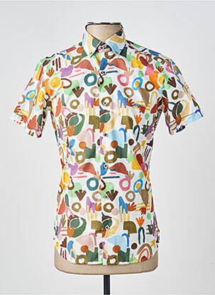 Chemise manches courtes imprimé fantaisie marron DARIO BELTRAN homme