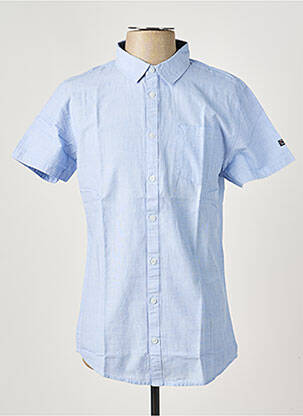 Chemise manches courtes poches bleu ELLE EST OU LA MER homme