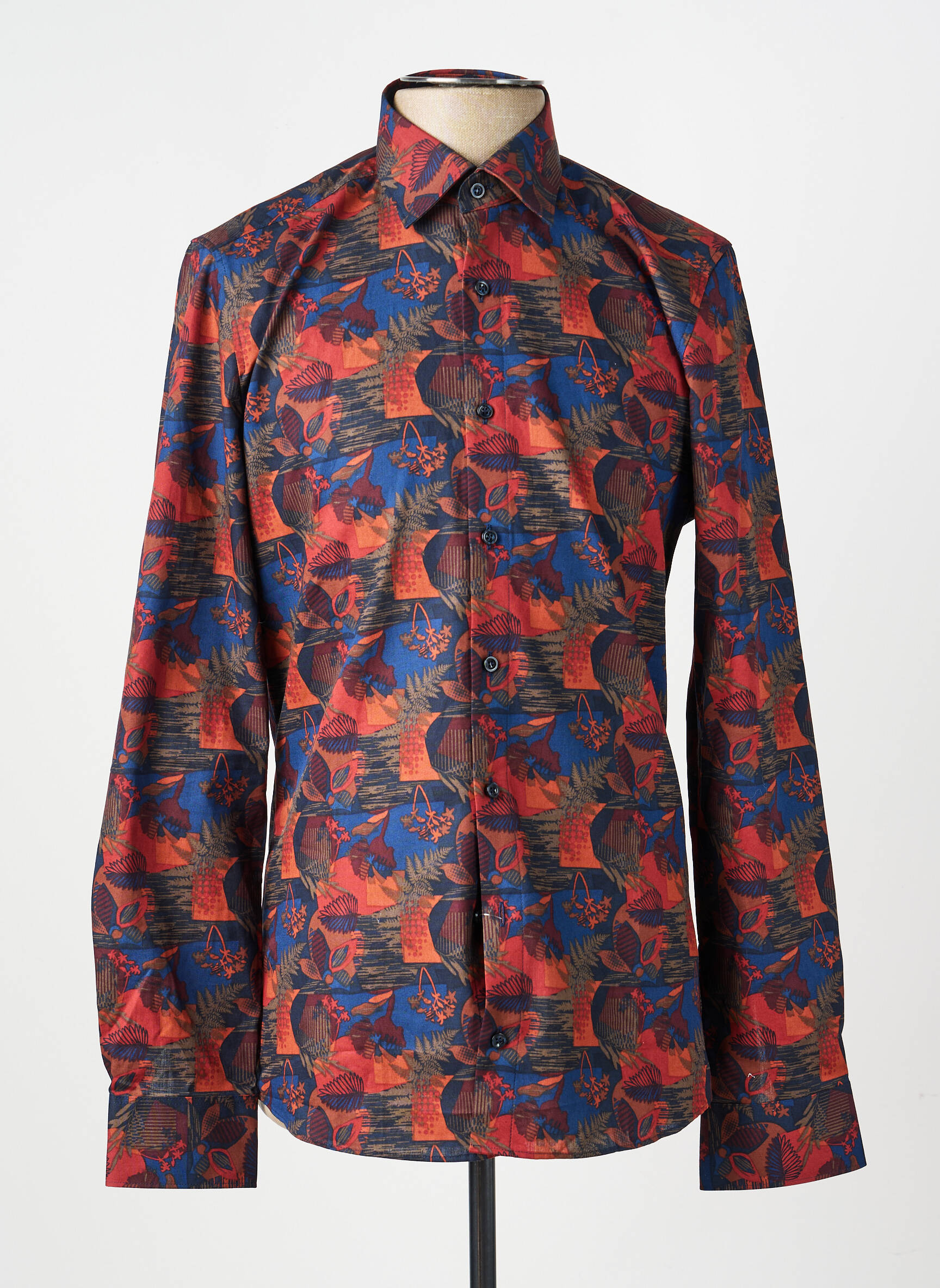 Chemise manches longues imprimé fantaisie bleu MARVELIS homme