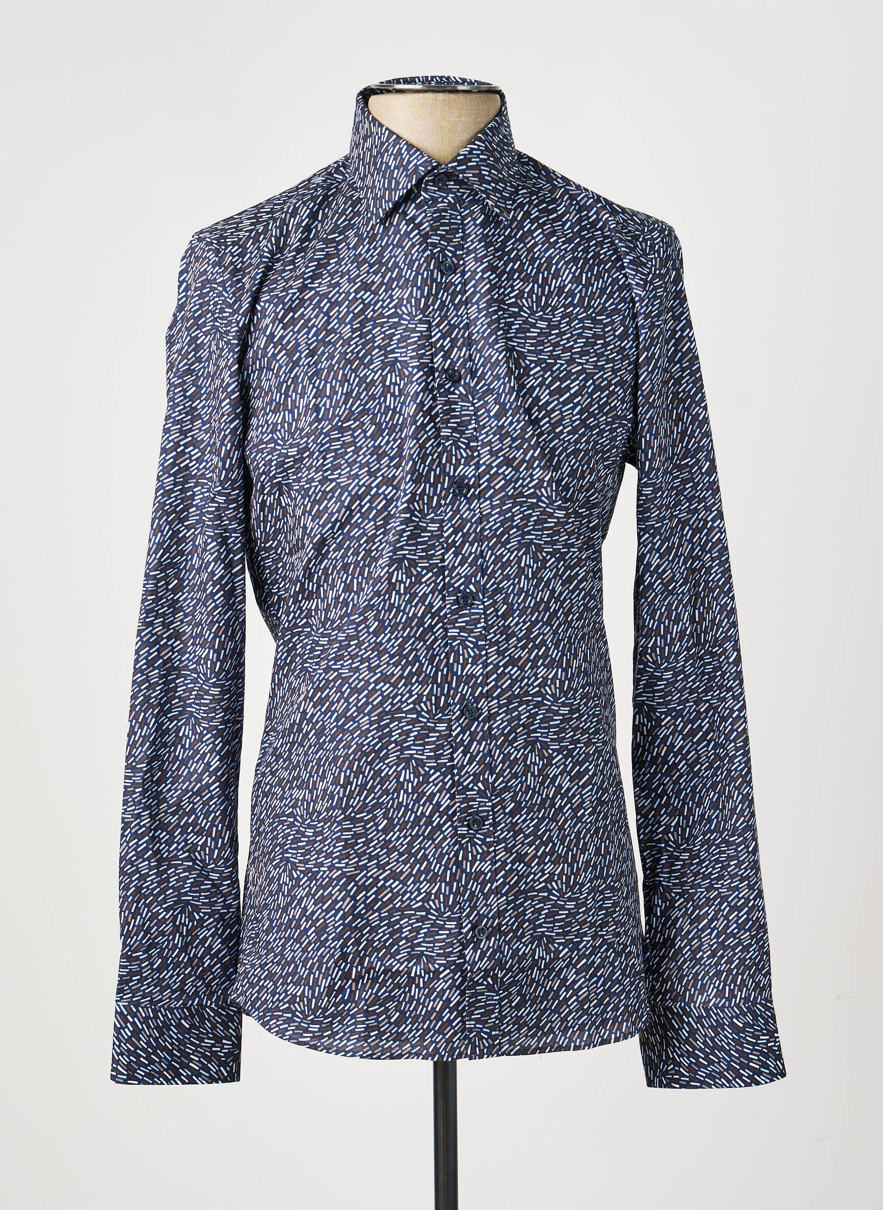 Chemise manches longues imprimé fantaisie bleu MARVELIS homme