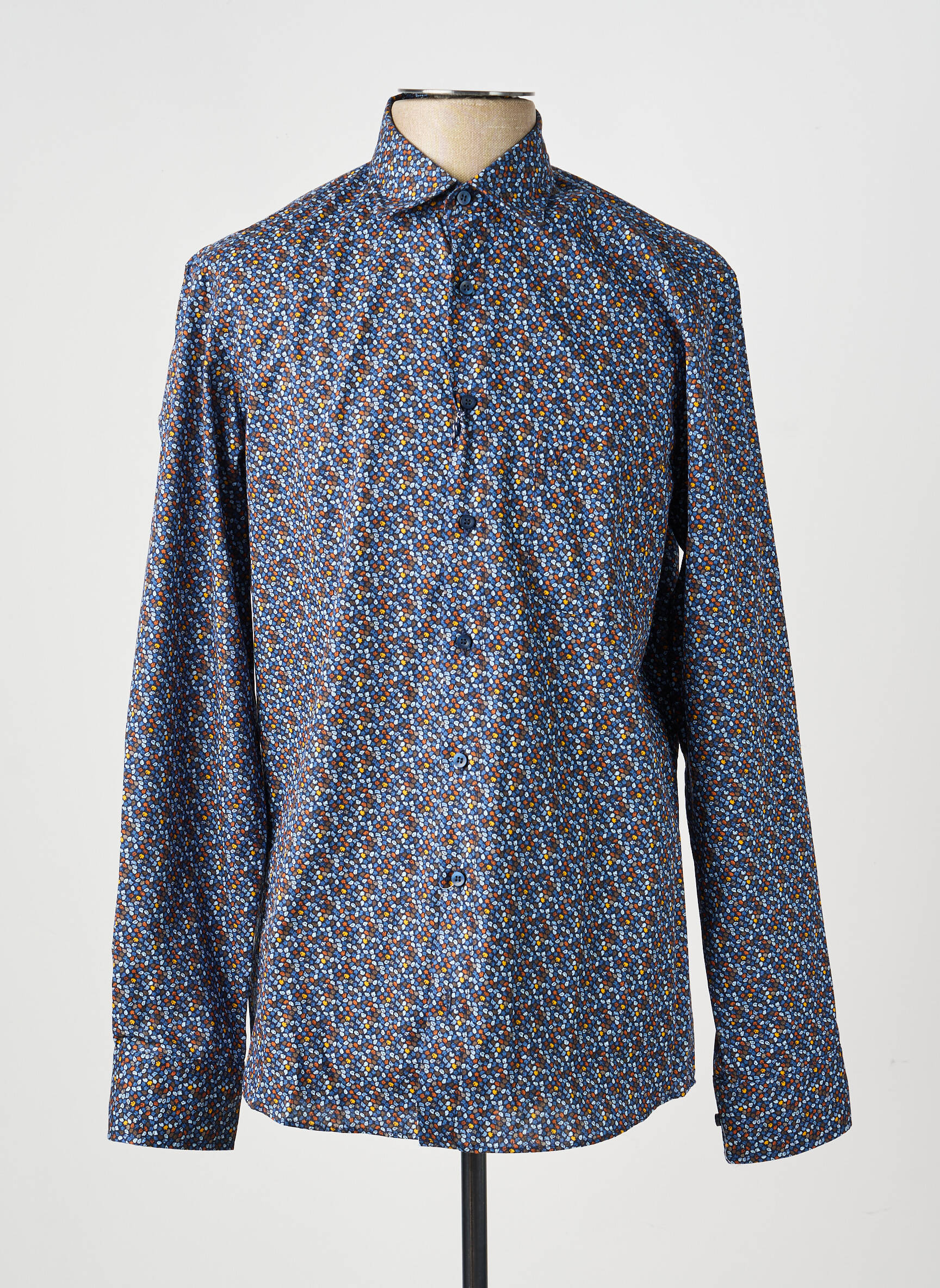 Chemise manches longues imprimé fantaisie bleu MARVELIS homme