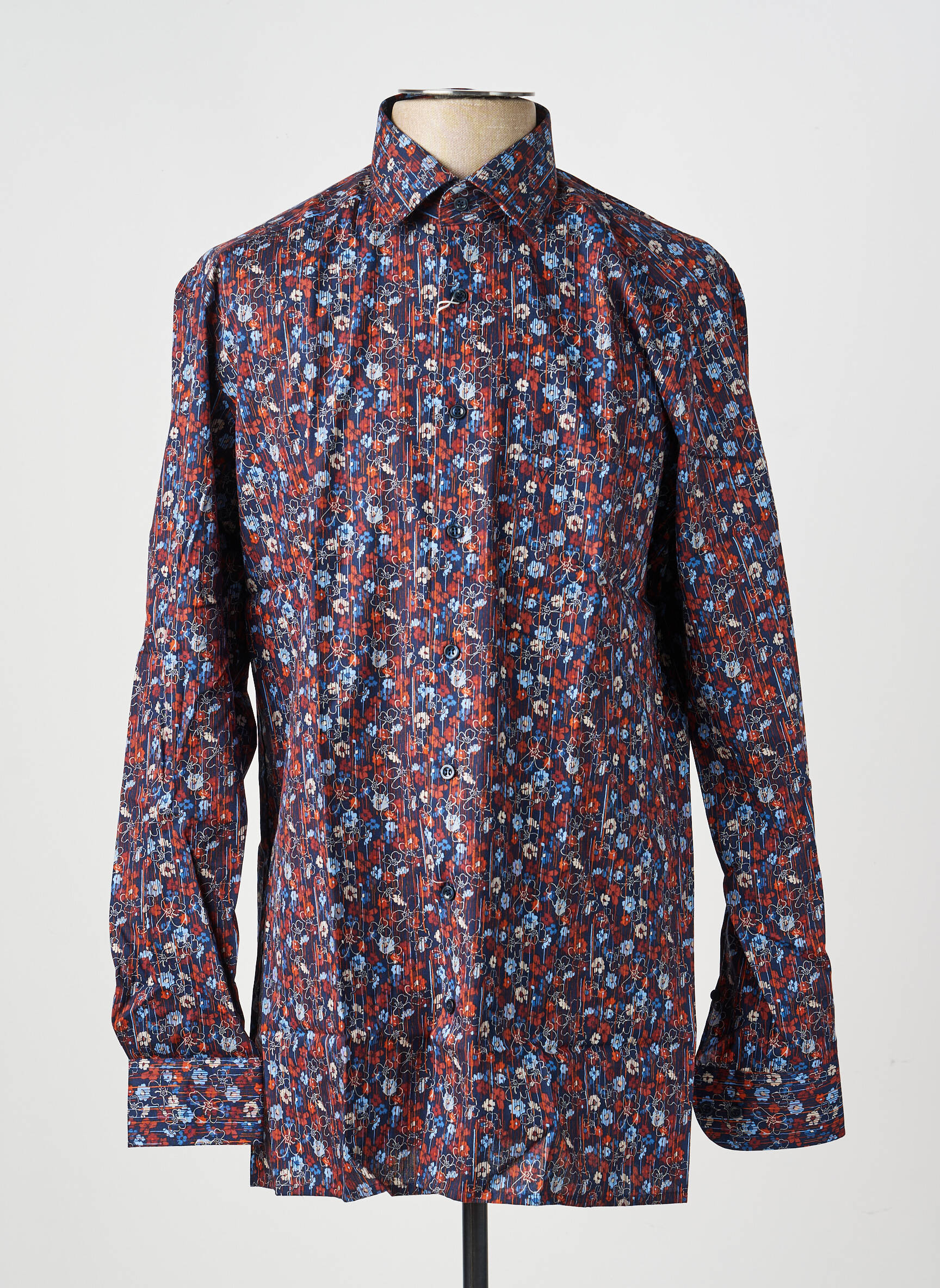 Chemise manches longues poches bleu MARVELIS homme