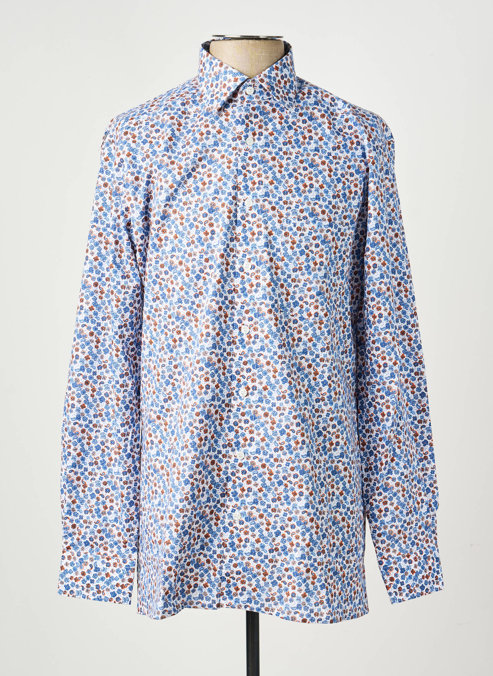 Chemise manches longues coupe cintrée bleu MARVELIS homme