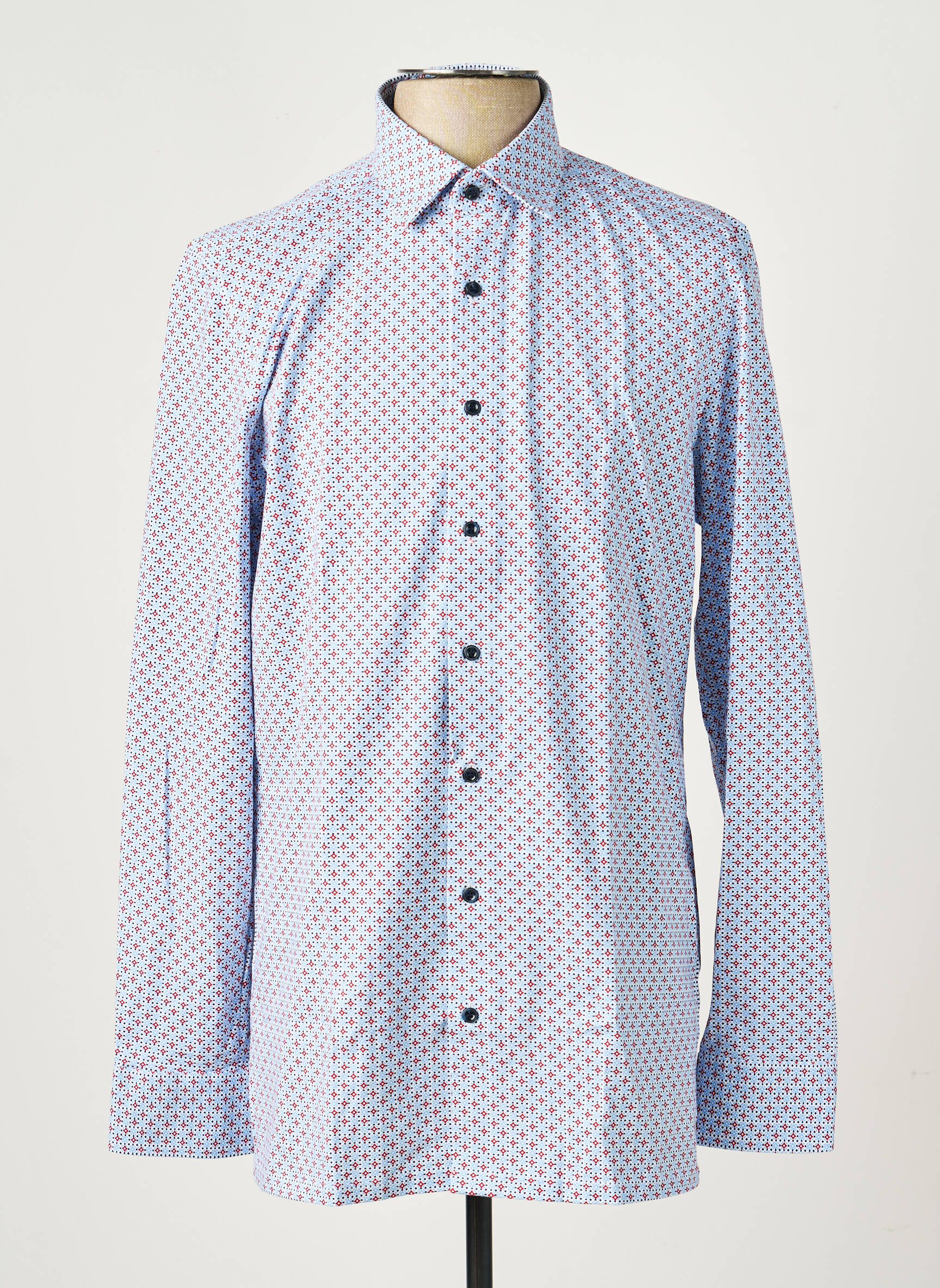Chemise manches longues imprimé fantaisie bleu MARVELIS homme
