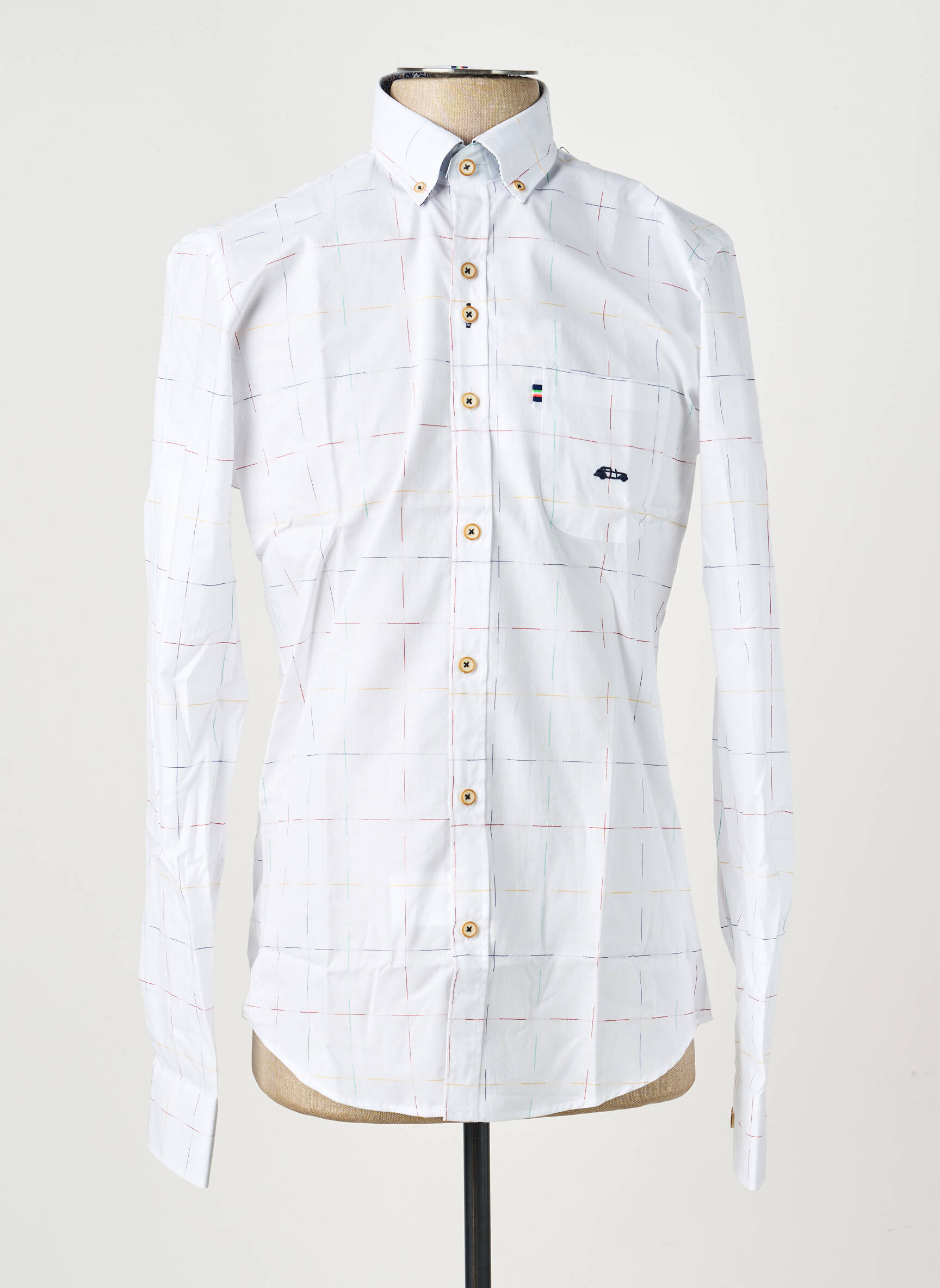 Chemise manches longues poches blanc DARIO BELTRAN homme