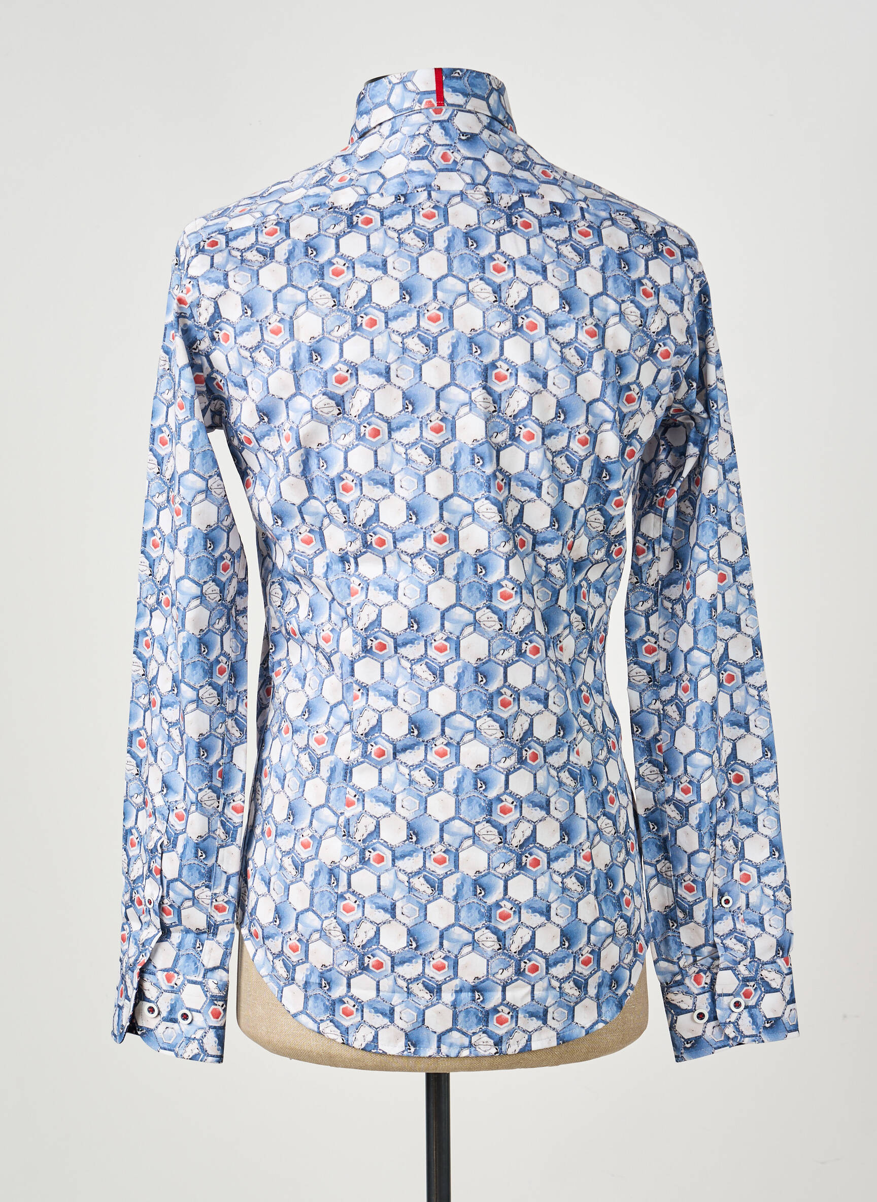 Chemise manches longues imprimé fantaisie bleu DARIO BELTRAN homme