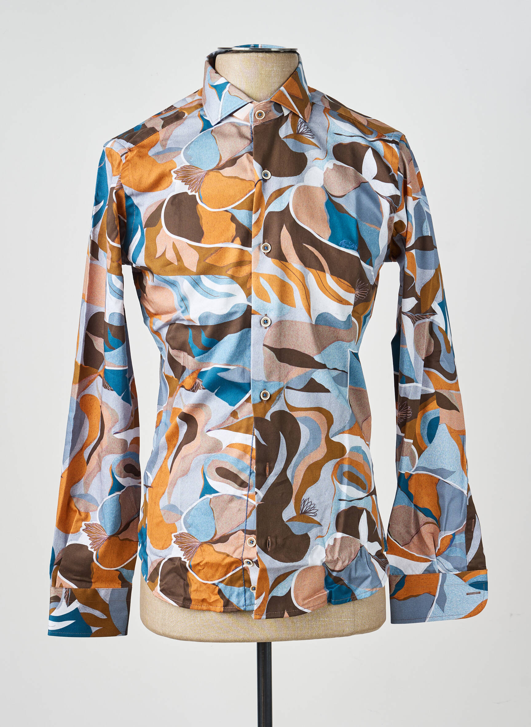 Chemise manches longues imprimé fantaisie bleu DARIO BELTRAN homme