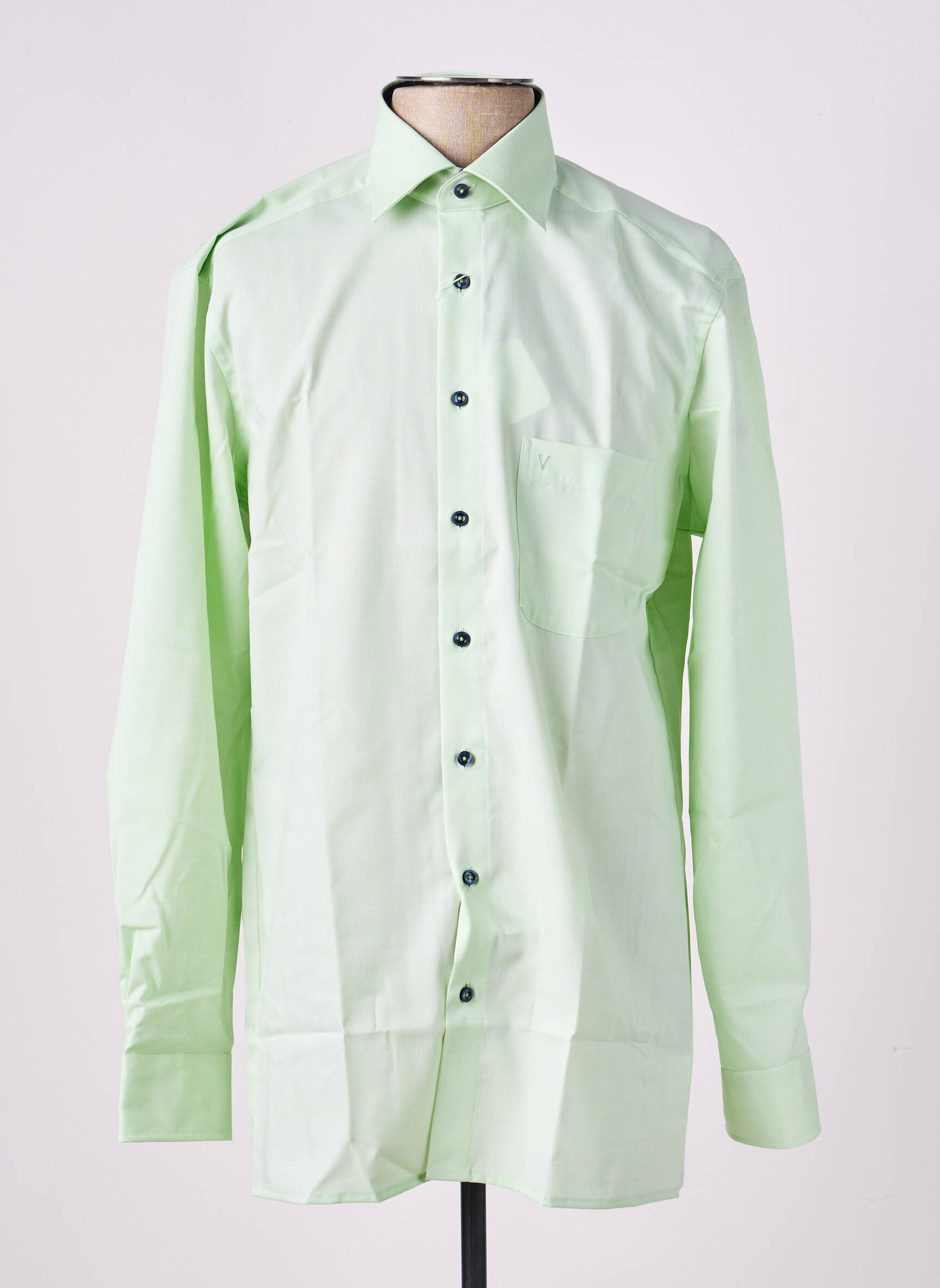 Chemise manches longues poches vert MARVELIS homme