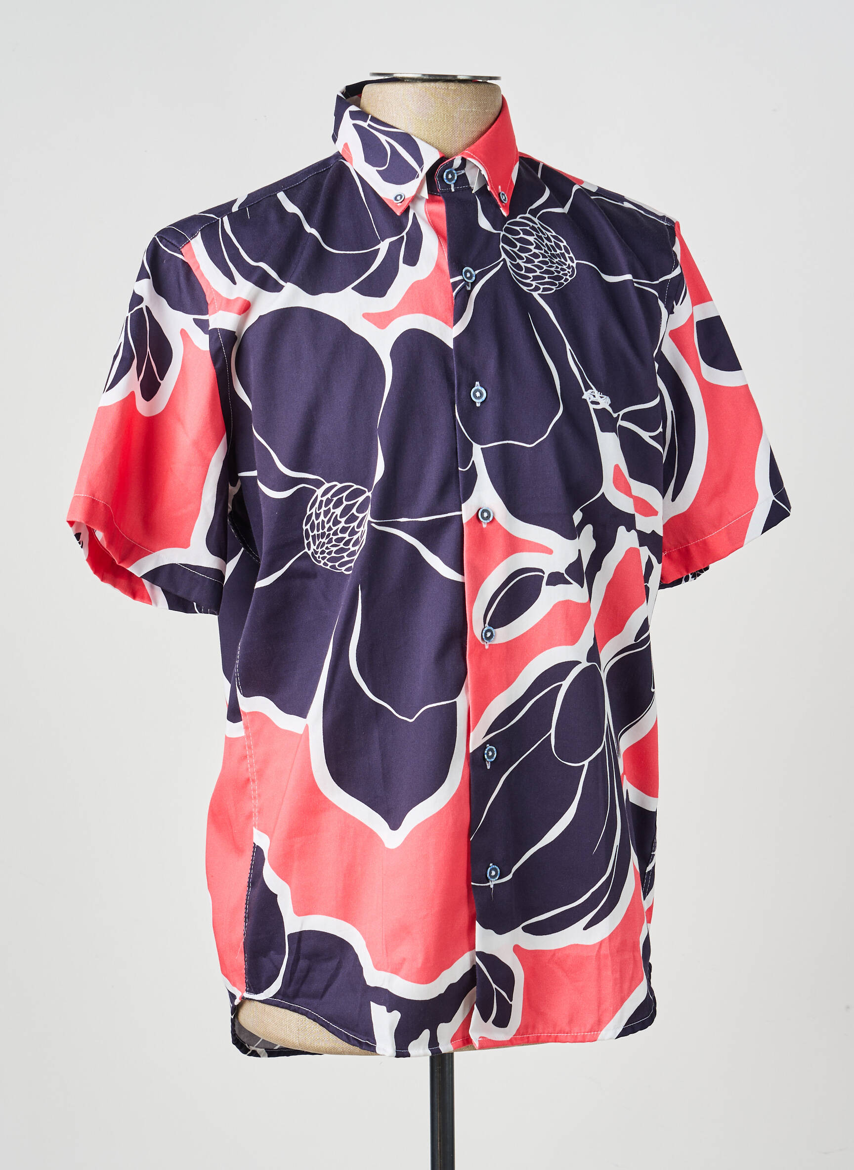 Chemise manches courtes coupe cintrée bleu DARIO BELTRAN homme