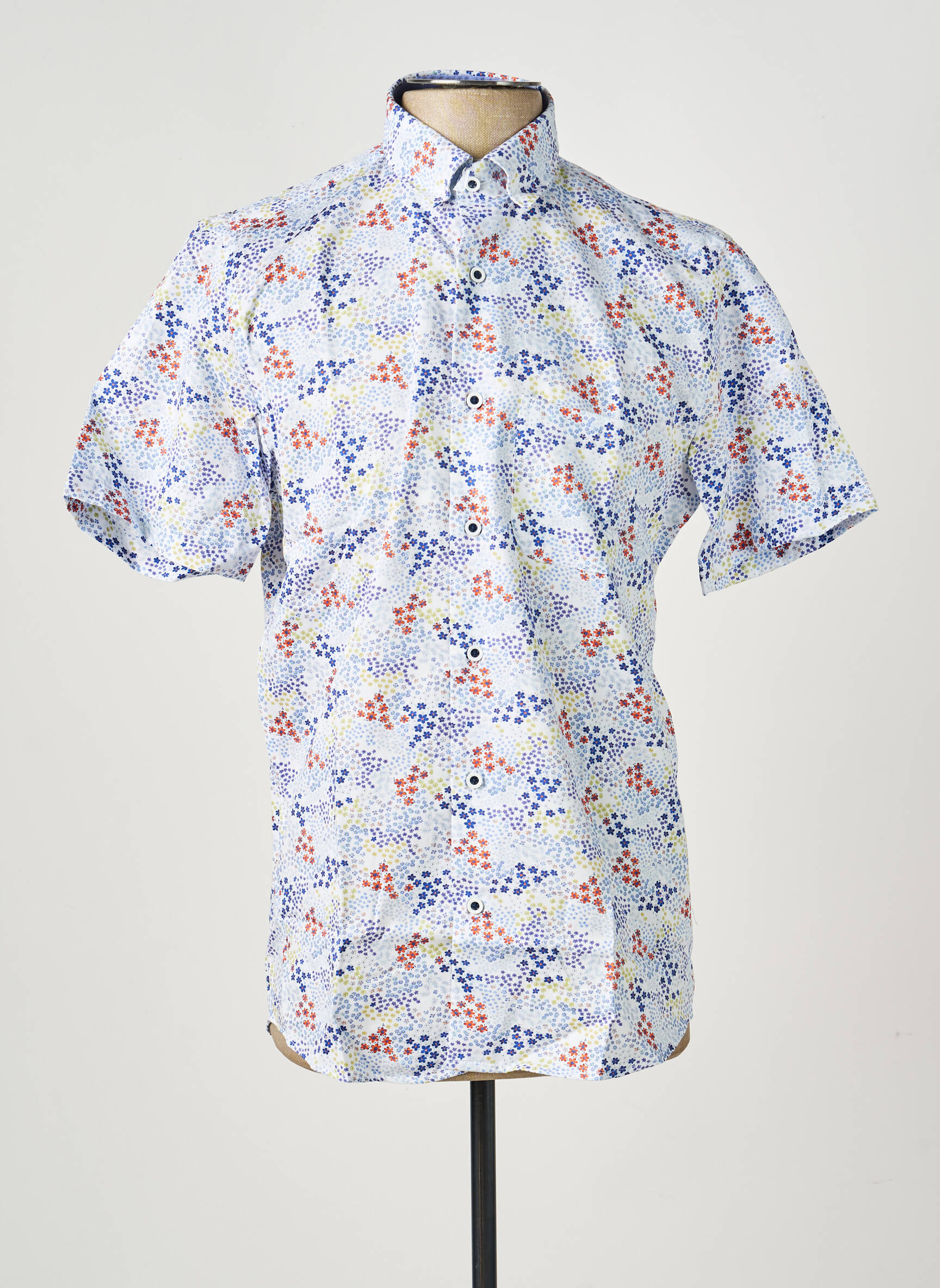 Chemise manches courtes poches bleu DARIO BELTRAN homme