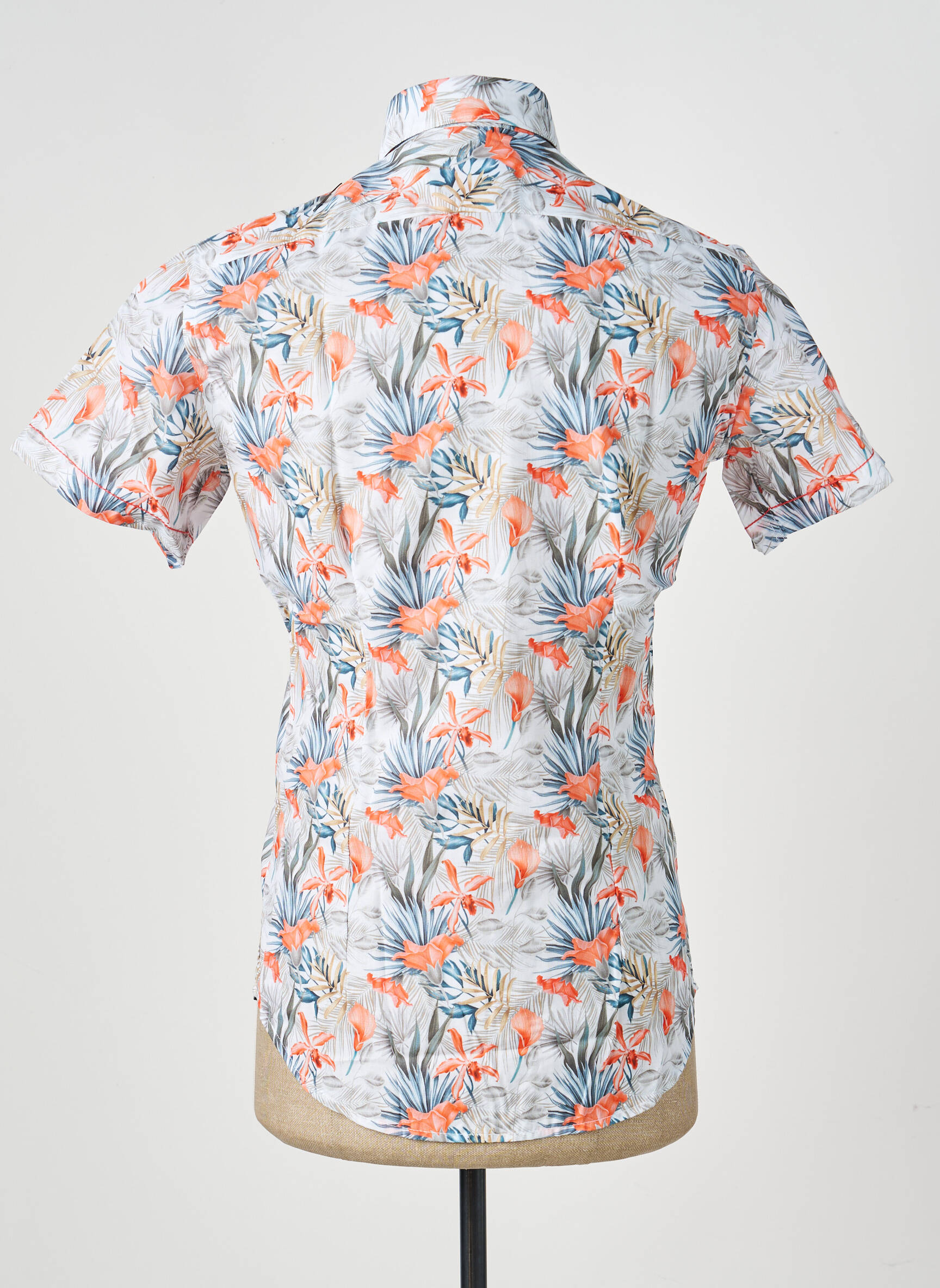 Chemise manches courtes imprimé tie and dye orange DARIO BELTRAN homme
