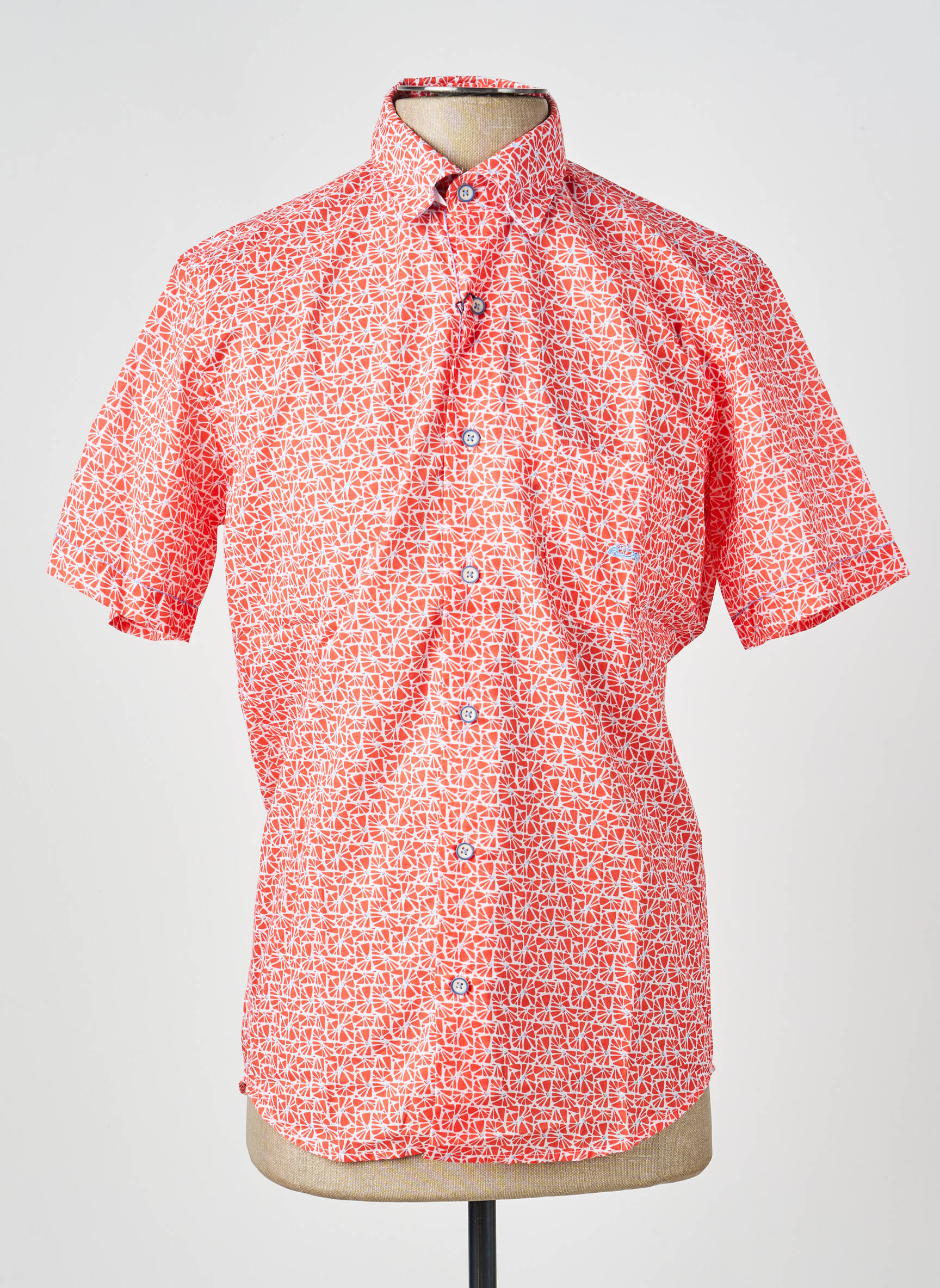 Chemise manches courtes poches orange DARIO BELTRAN homme