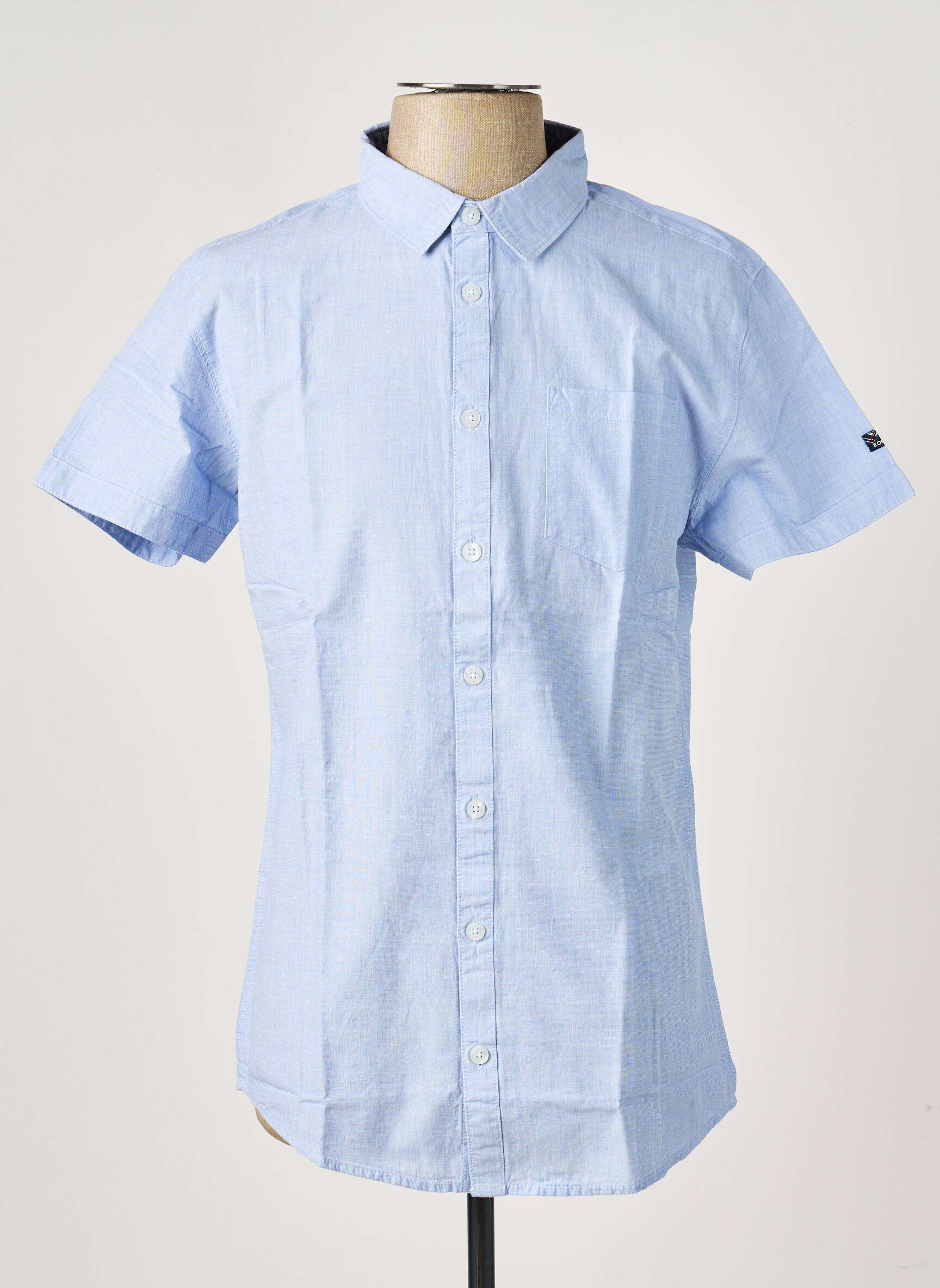 Chemise manches courtes poches bleu ELLE EST OU LA MER homme