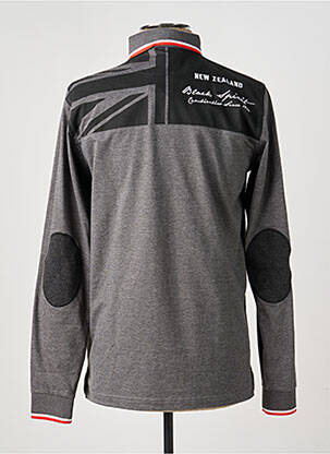 Polo tissage chiné manches longues gris CAMBERABERO homme
