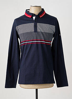 Polo manches longues manches longues bleu ELLE EST OU LA MER homme