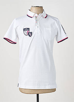 Polo tissage jersey manches courtes blanc CAMBERABERO homme