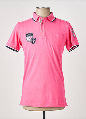 Polo tissage jersey manches courtes rose CAMBERABERO homme
