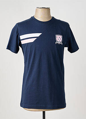 T-shirt broderie manches courtes bleu CAMBERABERO homme