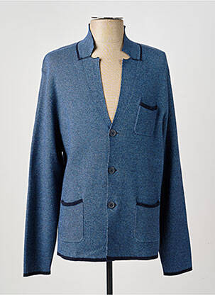 Gilet manches longues tissage chiné bleu MARVELIS homme