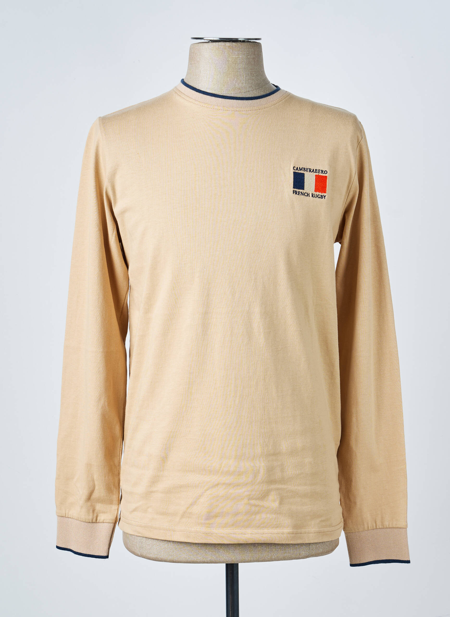 T-shirt broderie manches longues beige CAMBERABERO homme