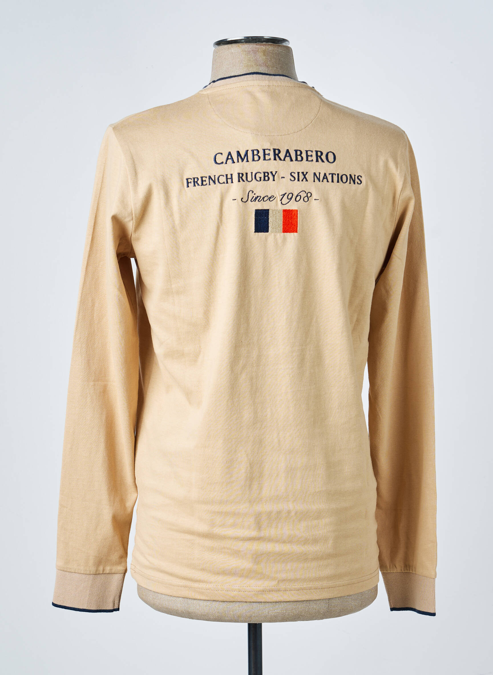 T-shirt broderie manches longues beige CAMBERABERO homme