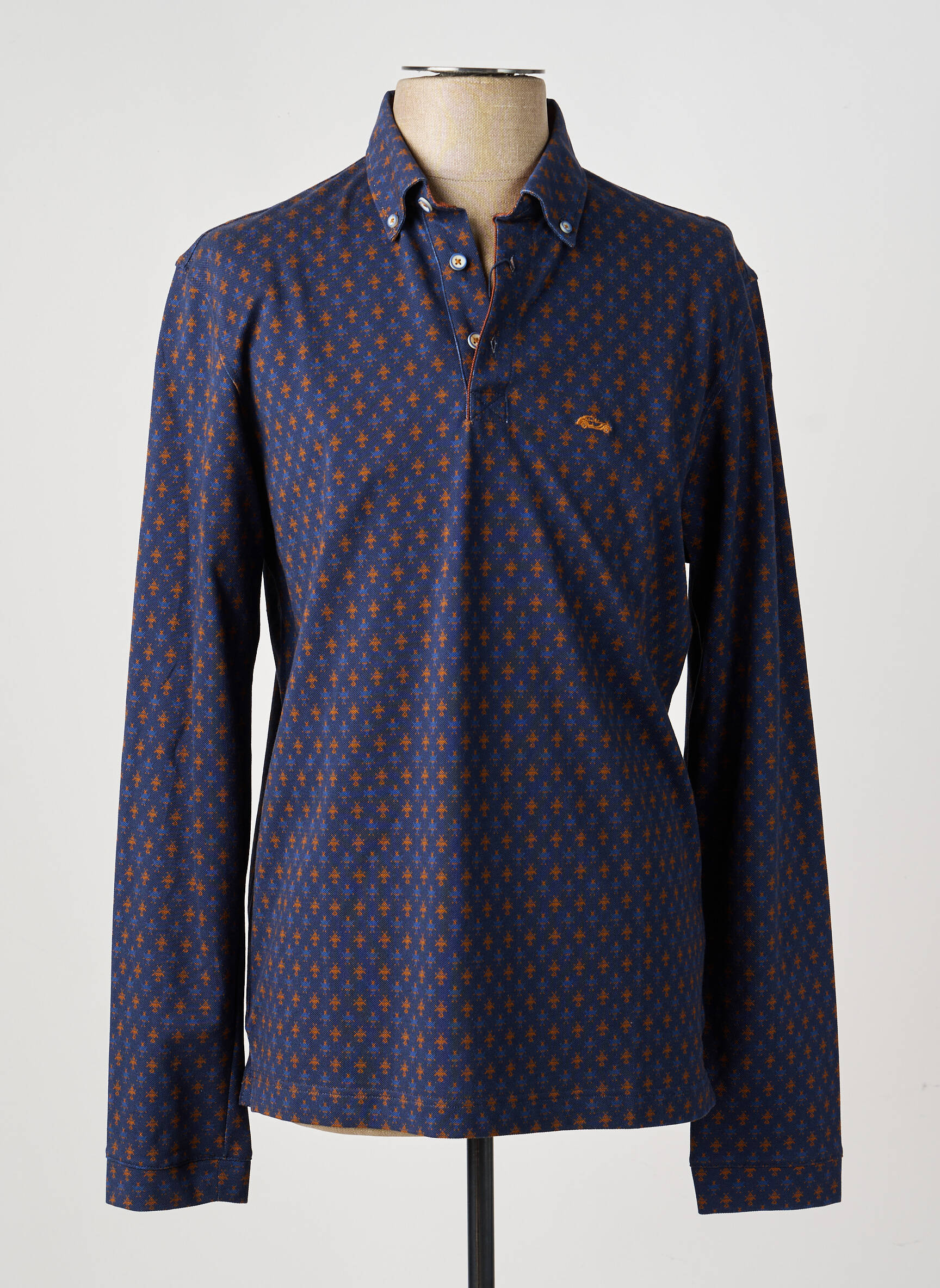 Polo manches longues manches longues bleu DARIO BELTRAN homme