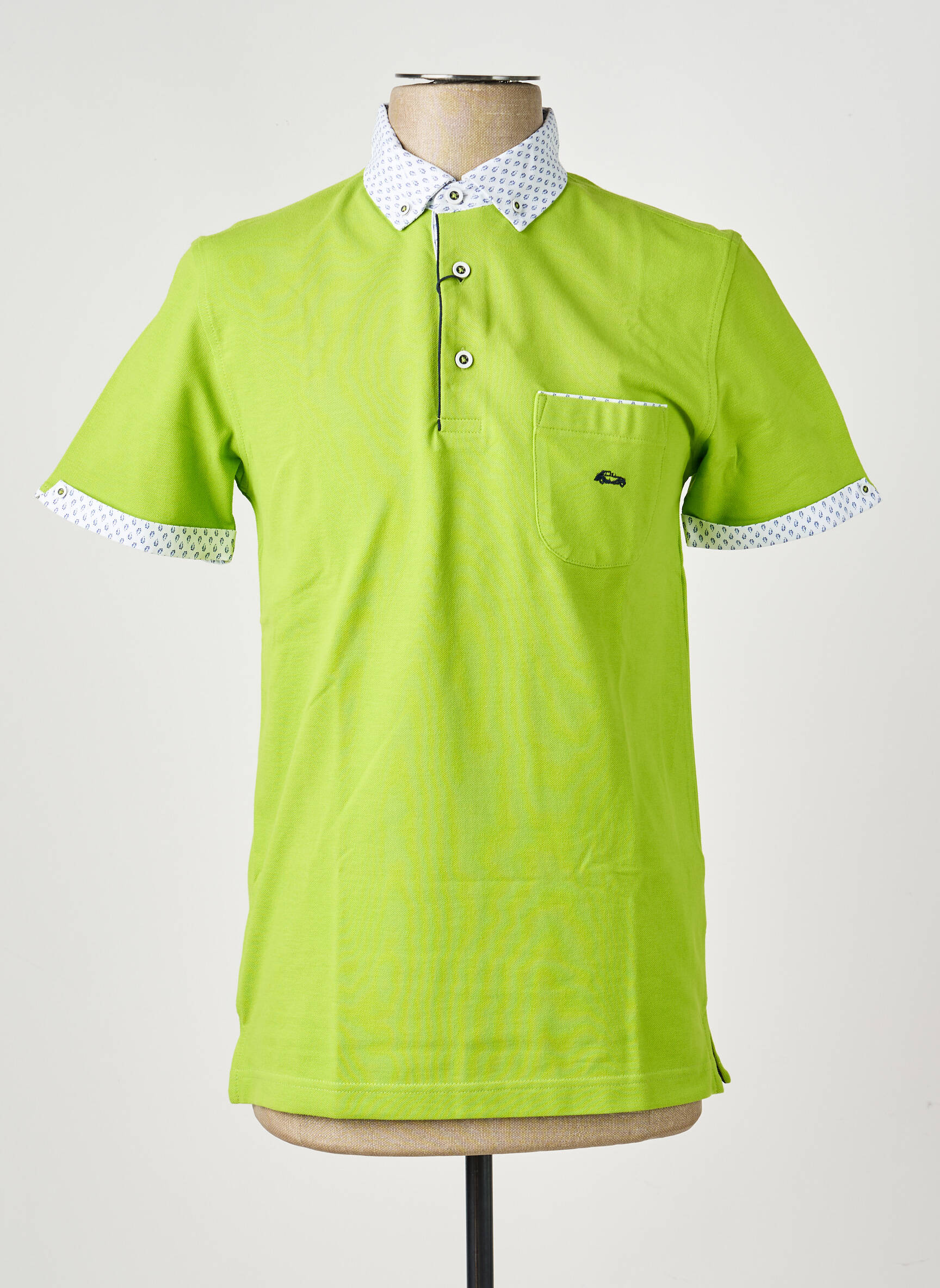 Polo stretch manches courtes vert DARIO BELTRAN homme