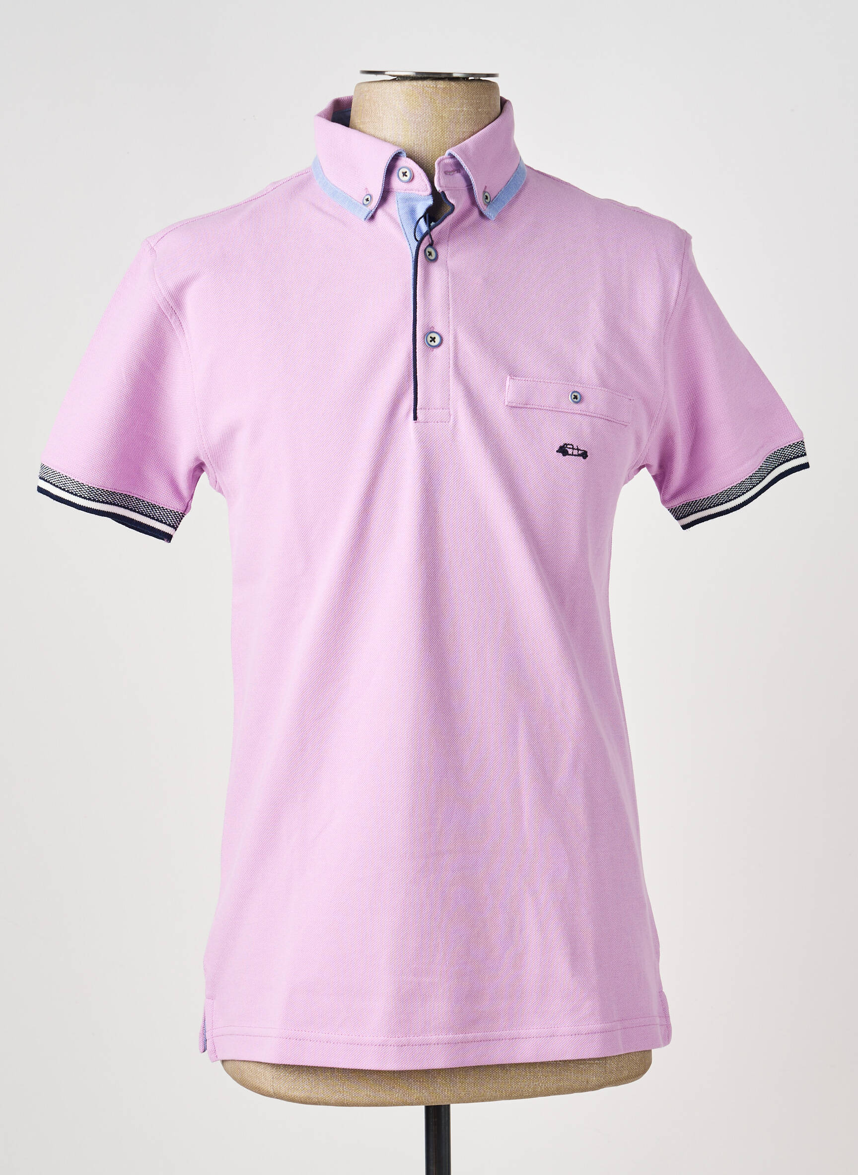 Polo stretch manches courtes violet DARIO BELTRAN homme