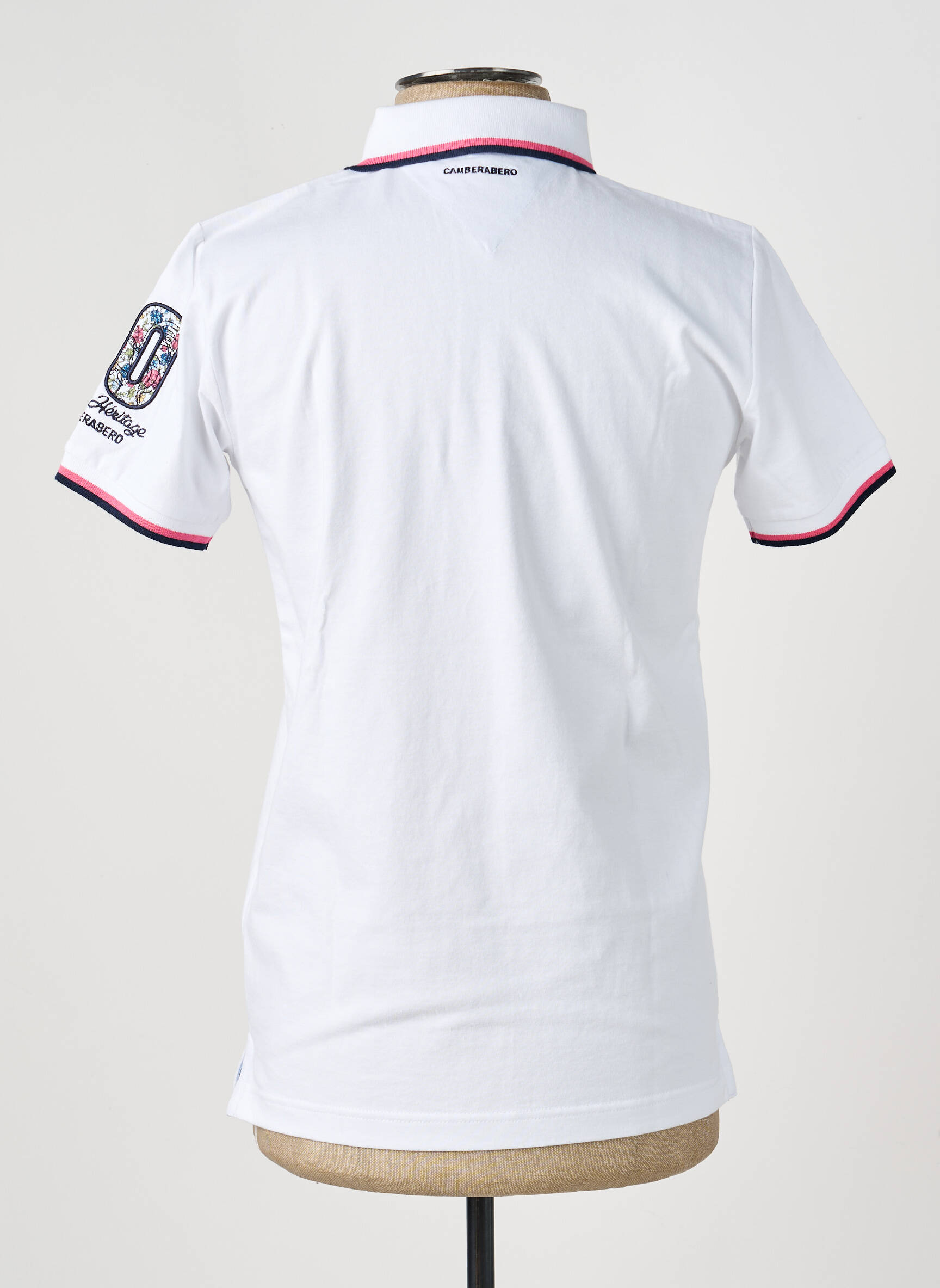 Polo tissage jersey manches courtes blanc CAMBERABERO homme
