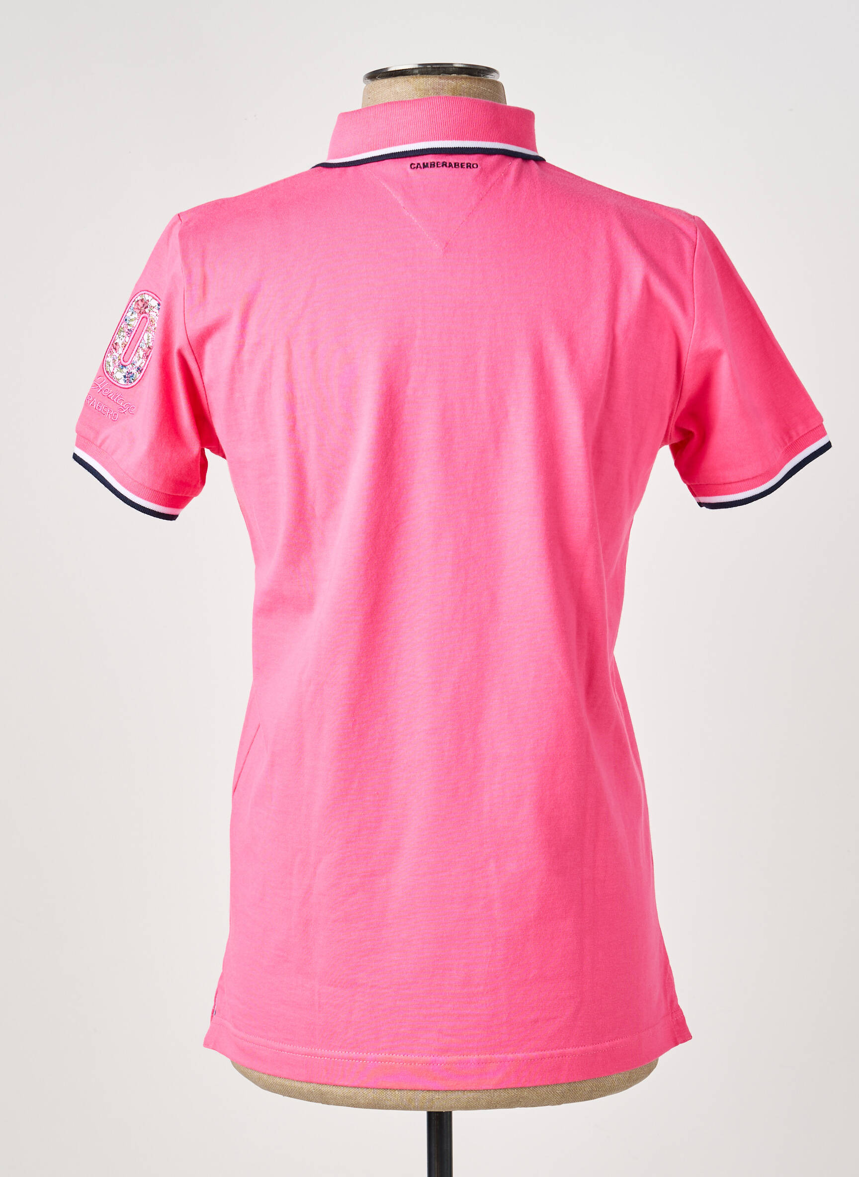Polo tissage jersey manches courtes rose CAMBERABERO homme