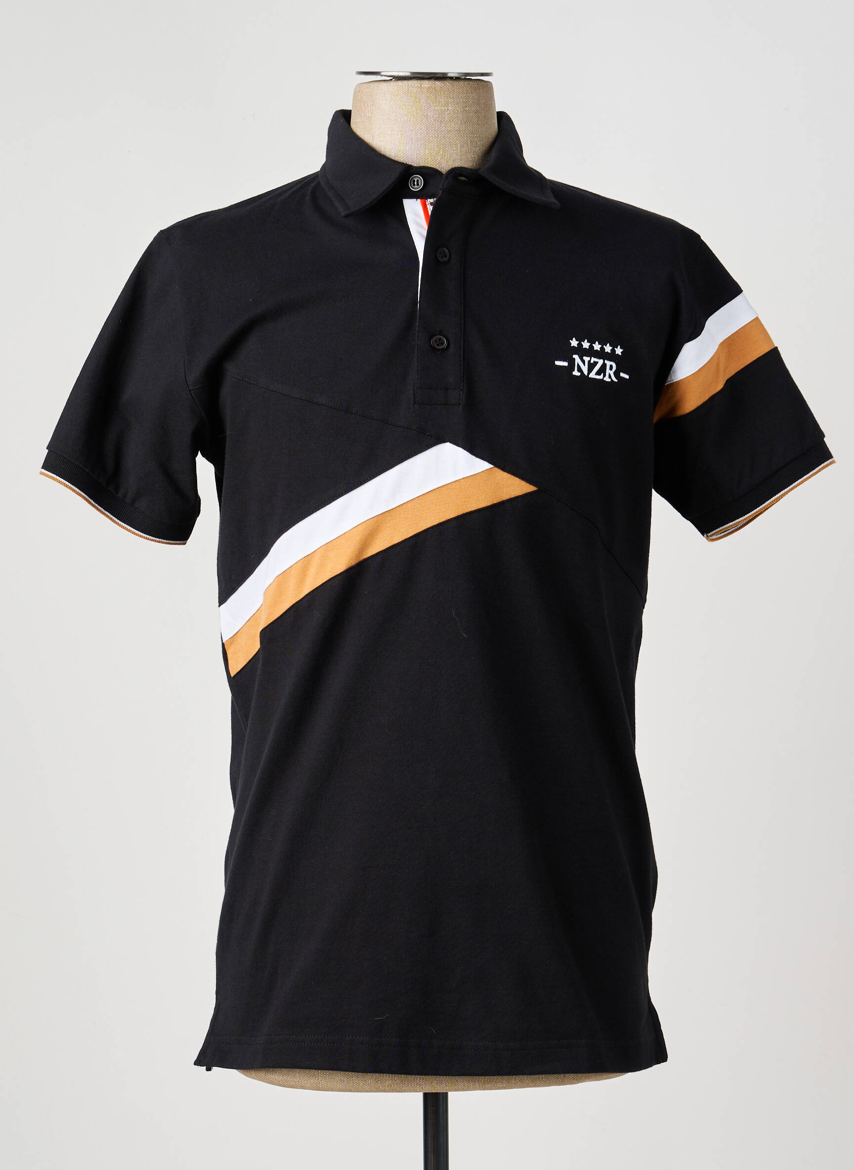 Polo tissage jersey manches courtes noir CAMBERABERO homme