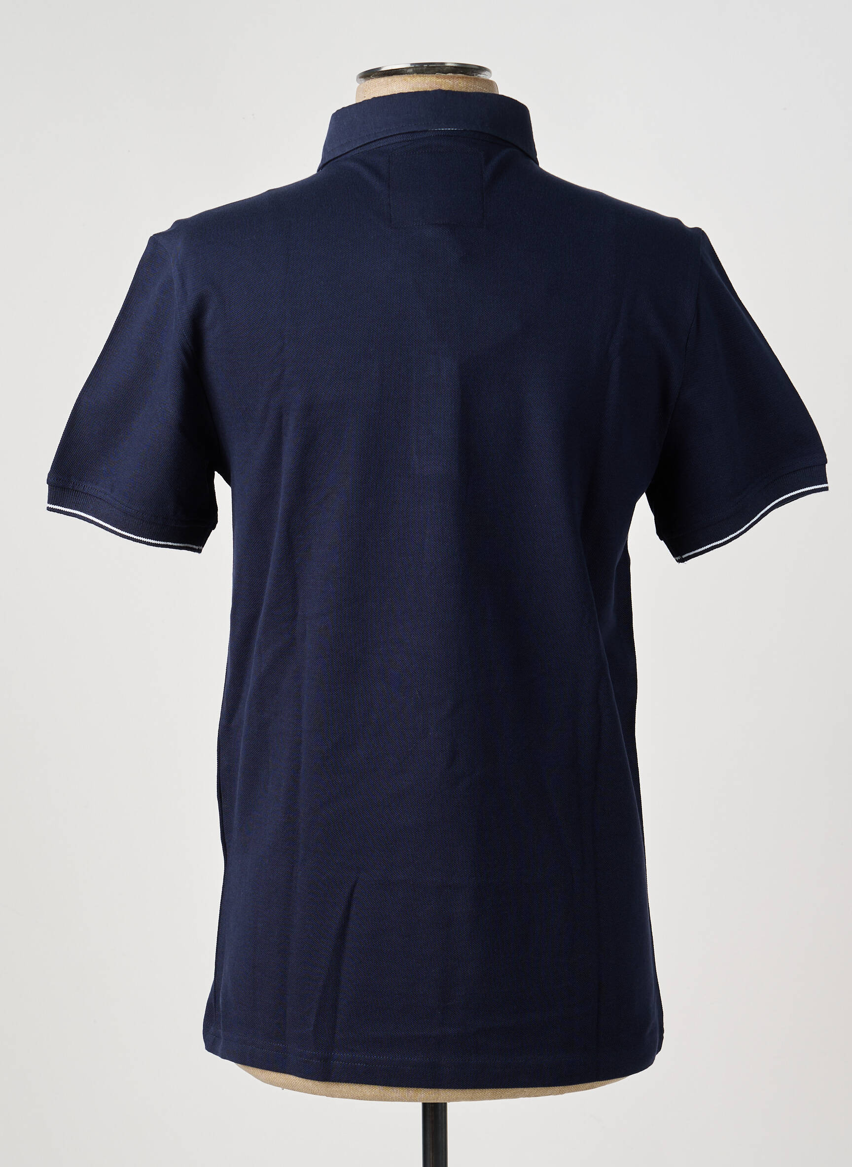 Polo stretch manches courtes bleu ELLE EST OU LA MER homme