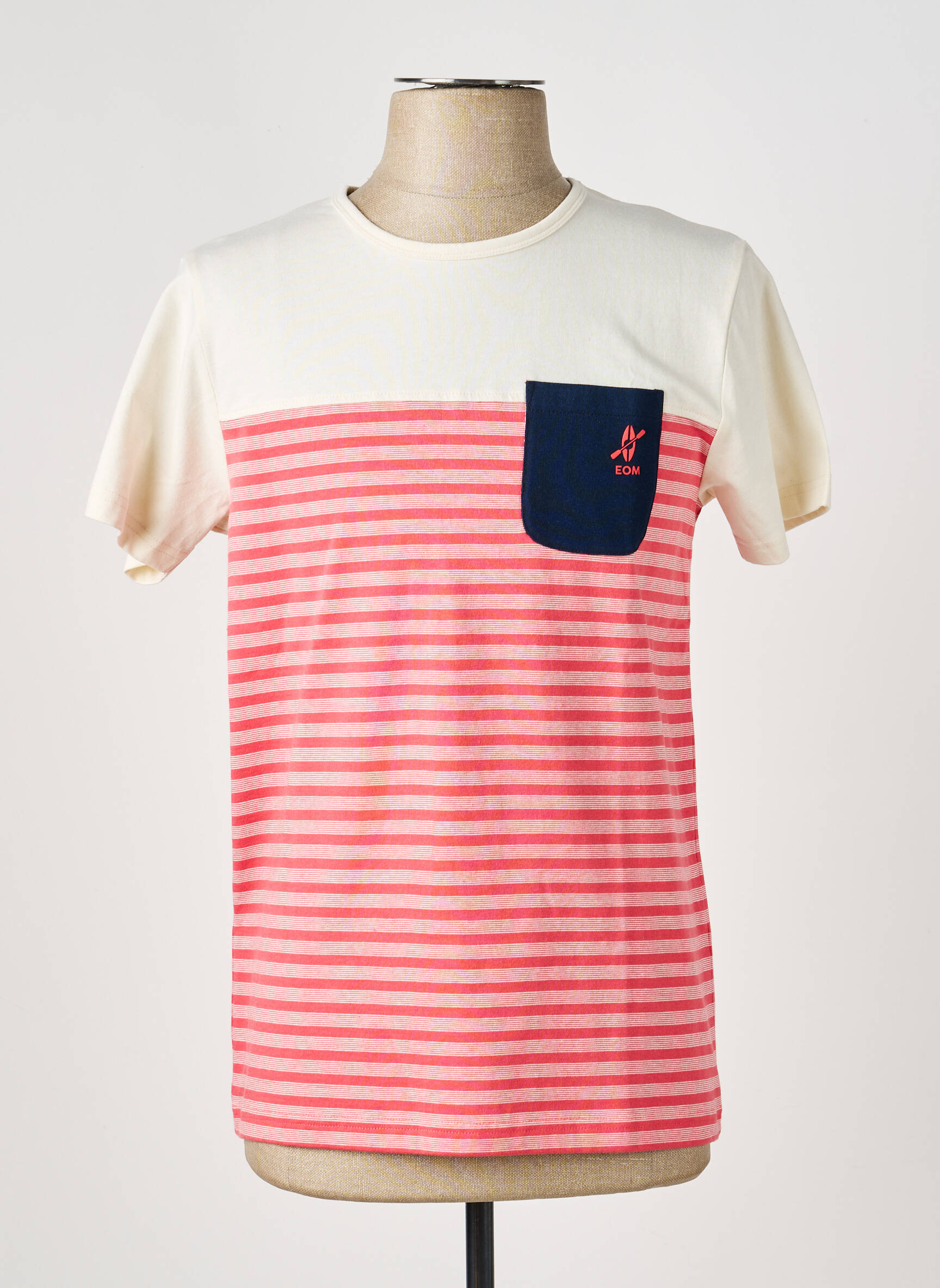 T-shirt coupe cintrée manches courtes beige ELLE EST OU LA MER homme