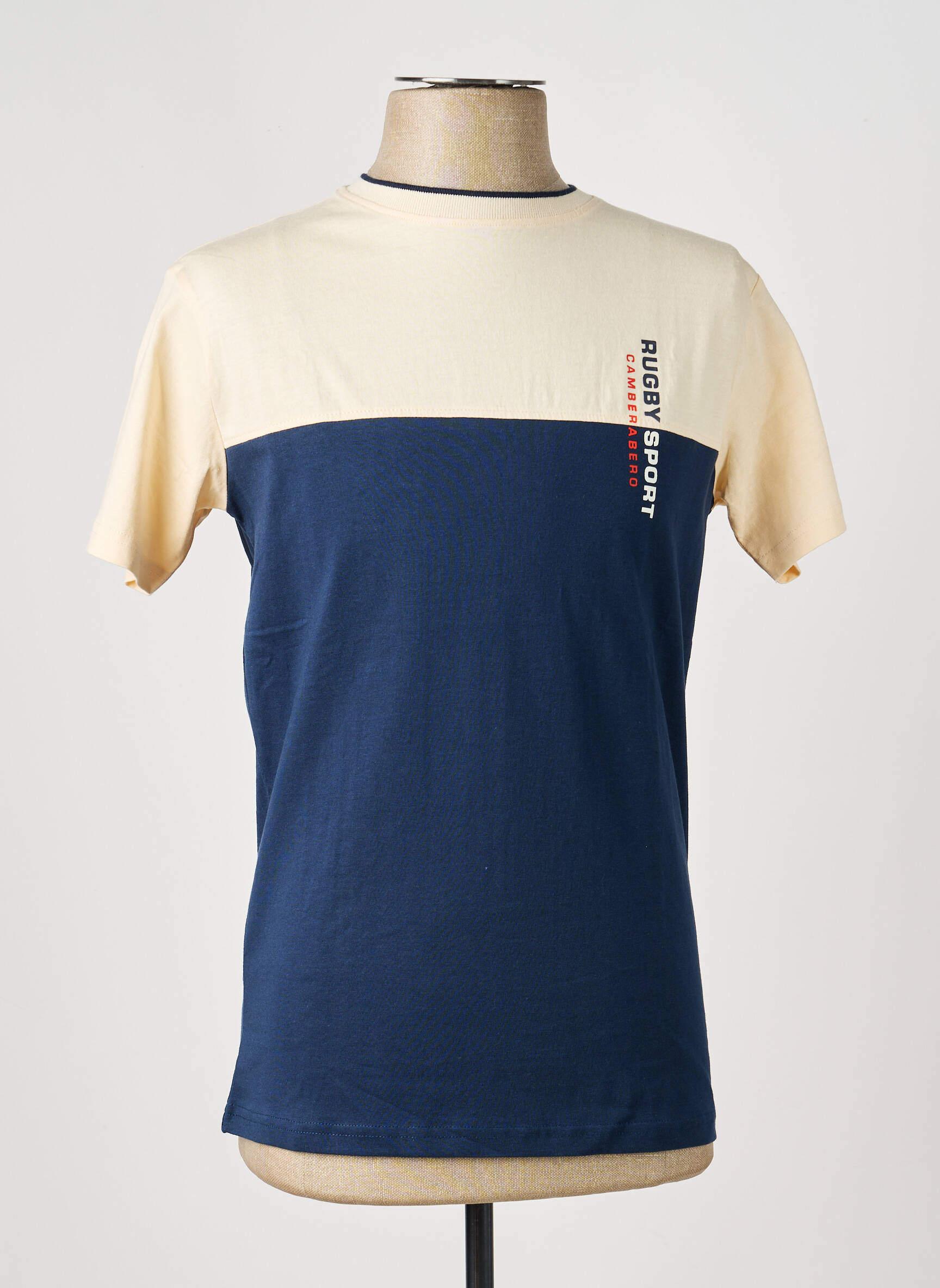 T-shirt coupe cintrée manches courtes beige CAMBERABERO homme