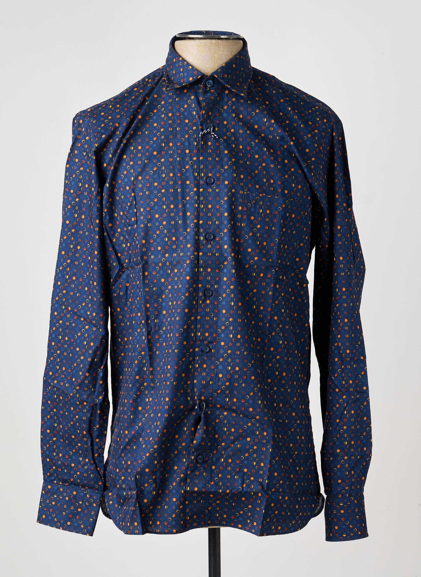 Chemise manches longues imprimé fantaisie bleu MARVELIS homme