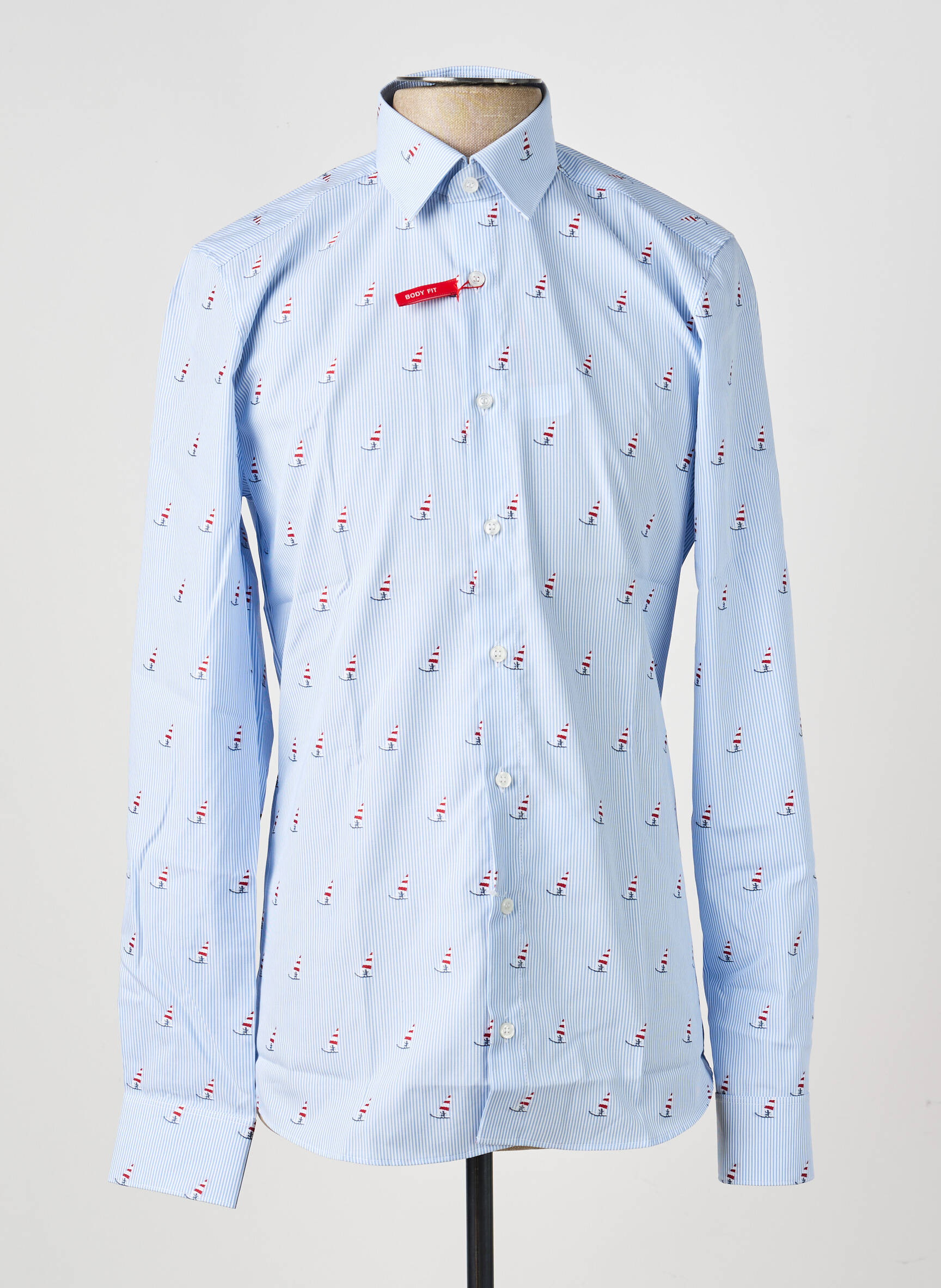 Chemise manches longues coupe cintrée bleu MARVELIS homme