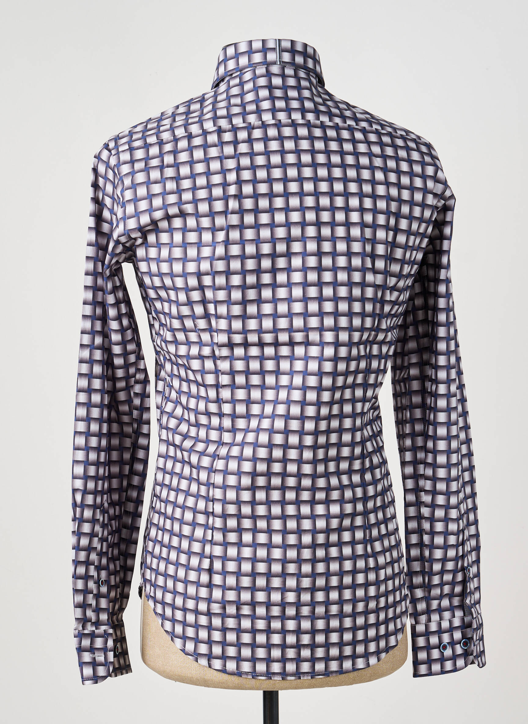 Chemise manches longues imprimé carreaux bleu DARIO BELTRAN homme
