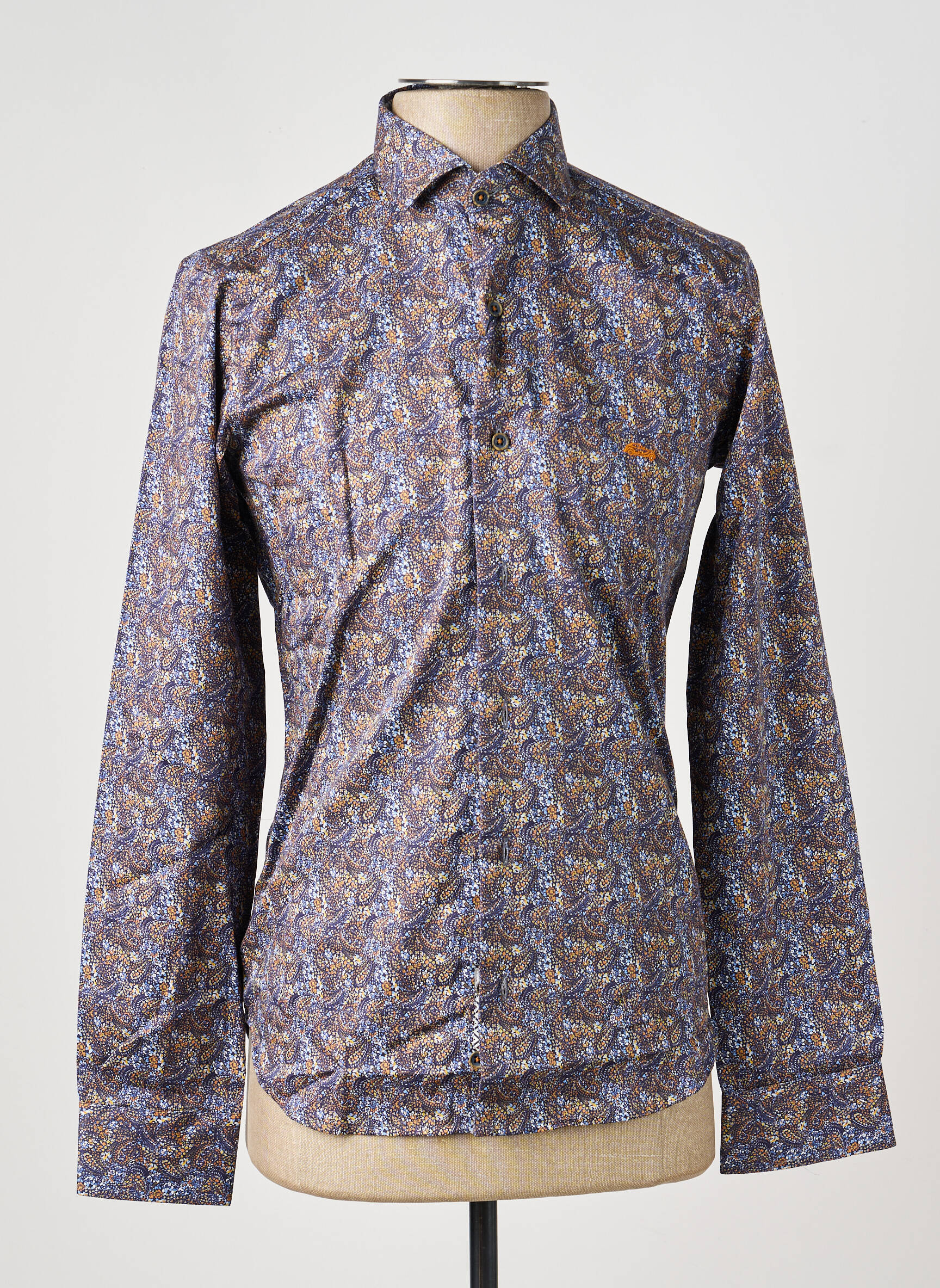 Chemise manches longues coupe cintrée bleu DARIO BELTRAN homme