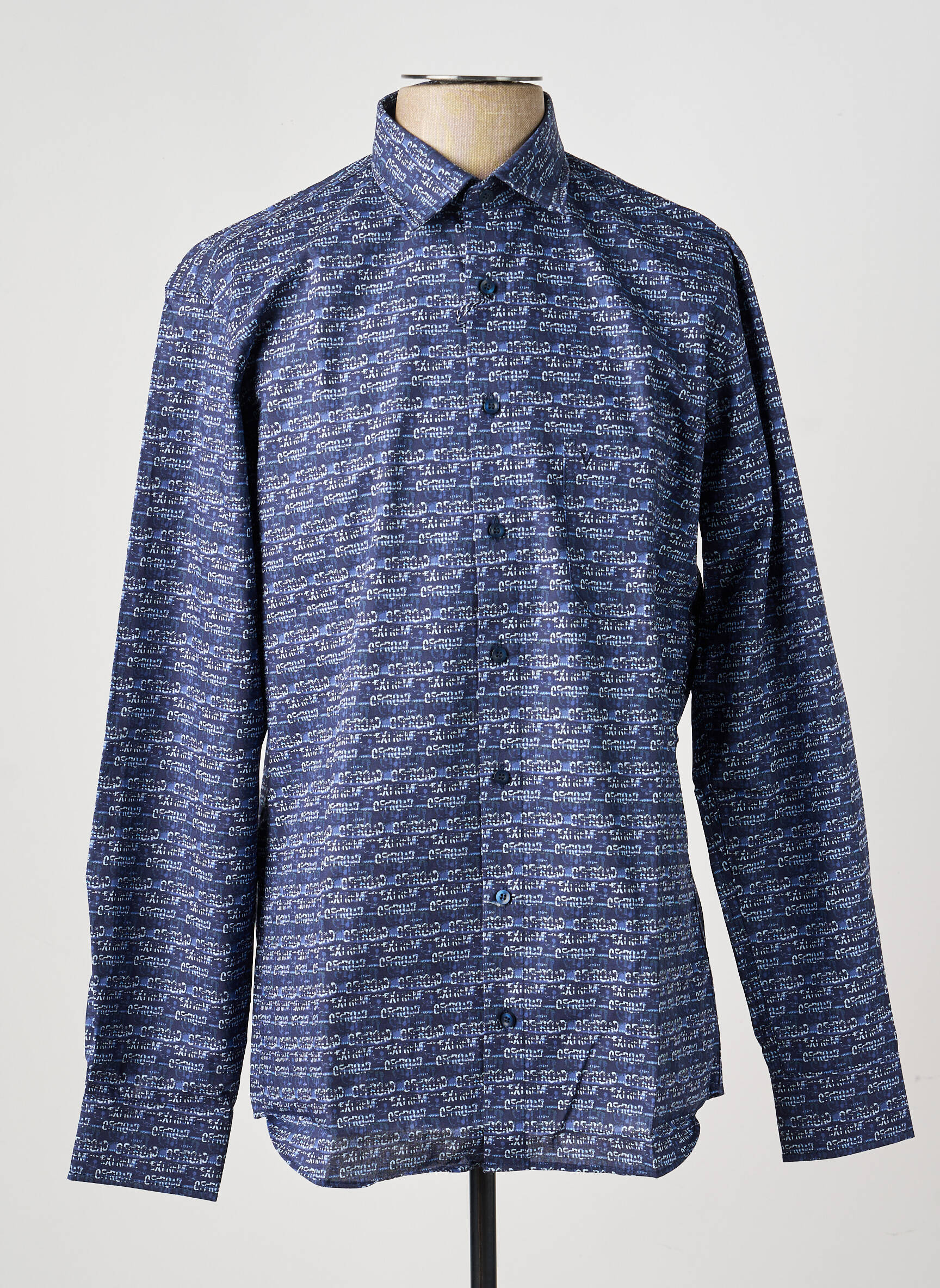 Chemise manches longues poches bleu MARVELIS homme
