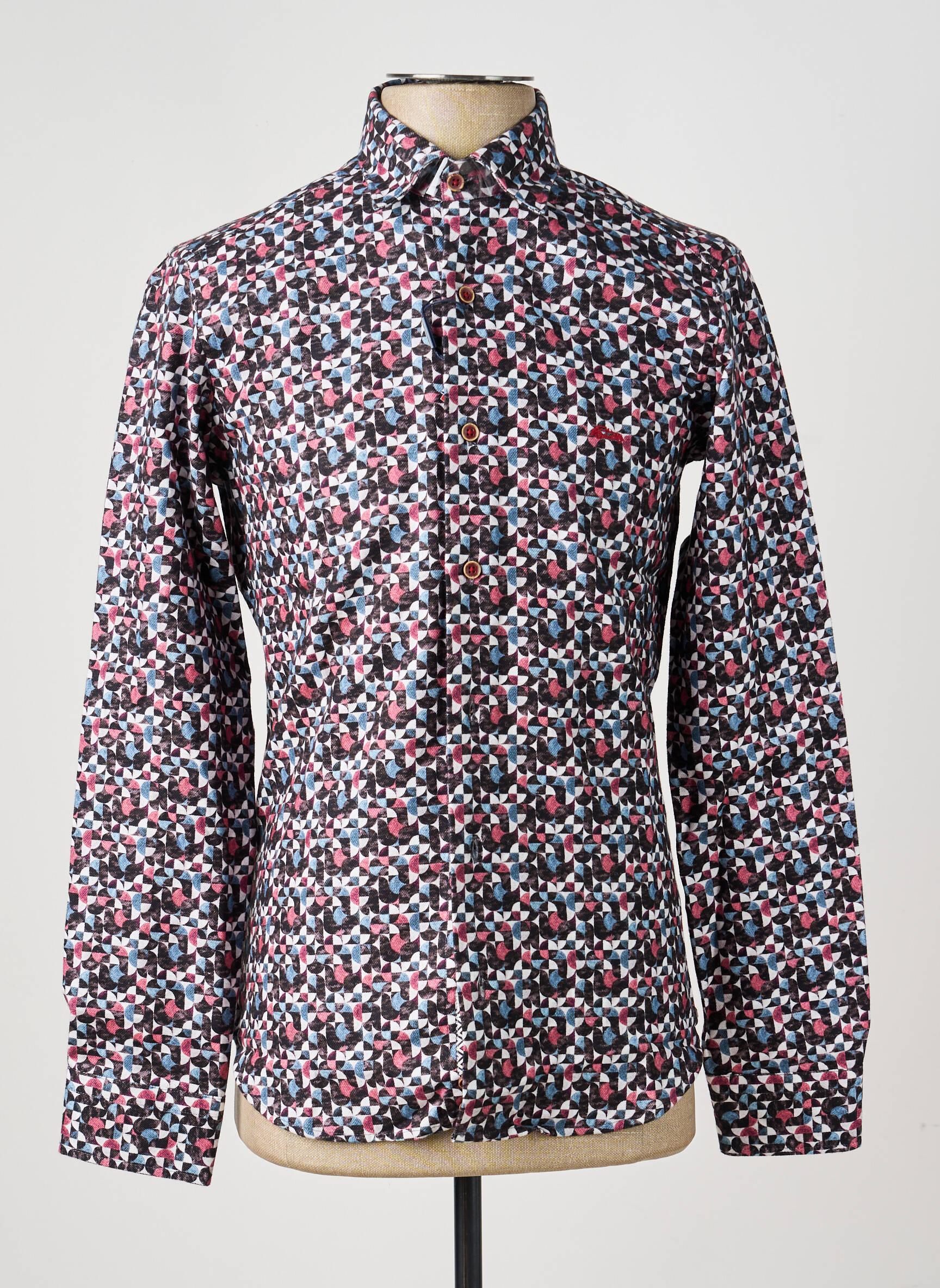 Chemise manches longues imprimé fantaisie bleu DARIO BELTRAN homme