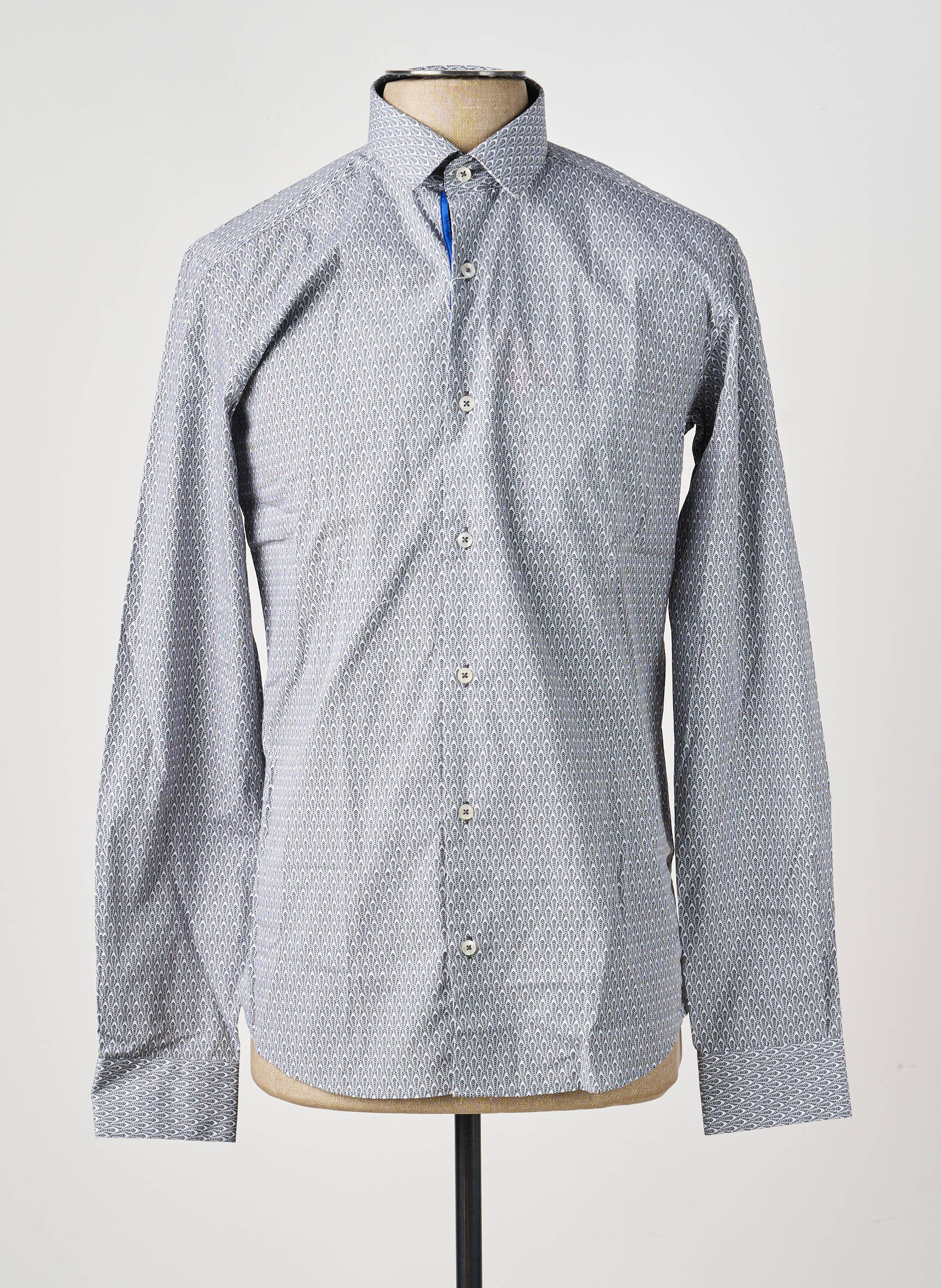 Chemise manches longues imprimé fantaisie gris FOXX homme
