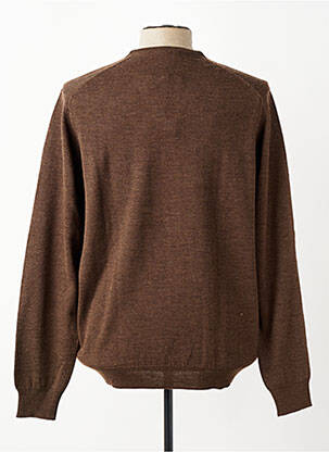 Pull col v manches longues marron BROWN JURY homme