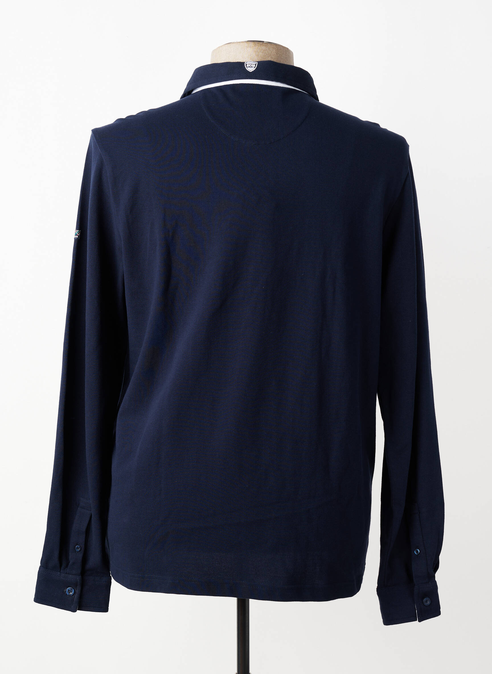 Polo manches longues manches longues bleu ELLE EST OU LA MER homme