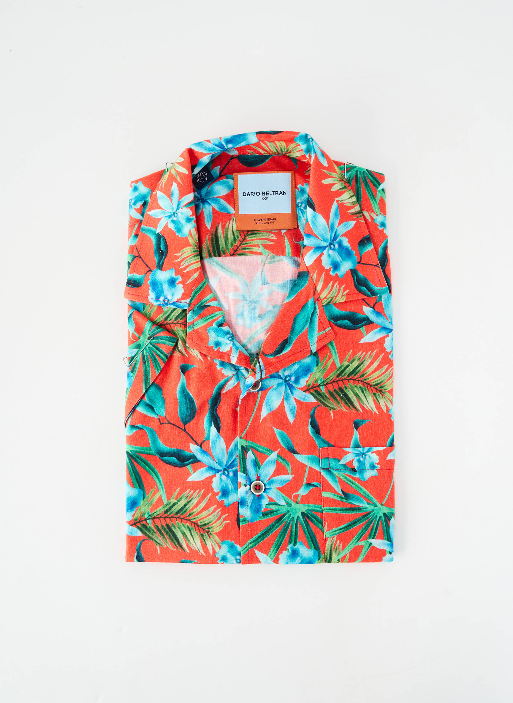 Chemise manches courtes poches rouge DARIO BELTRAN homme