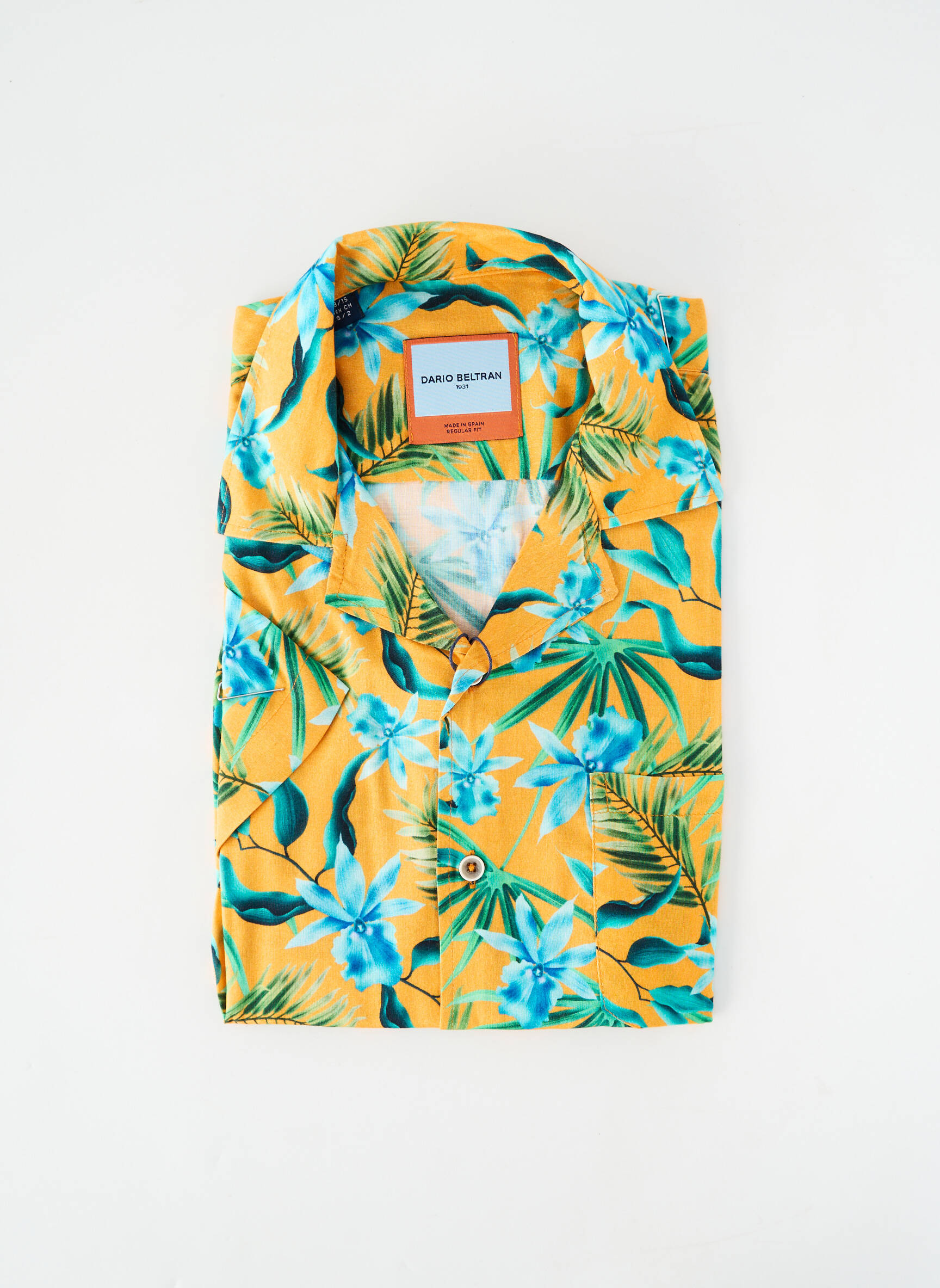 Chemise manches courtes poches jaune DARIO BELTRAN homme