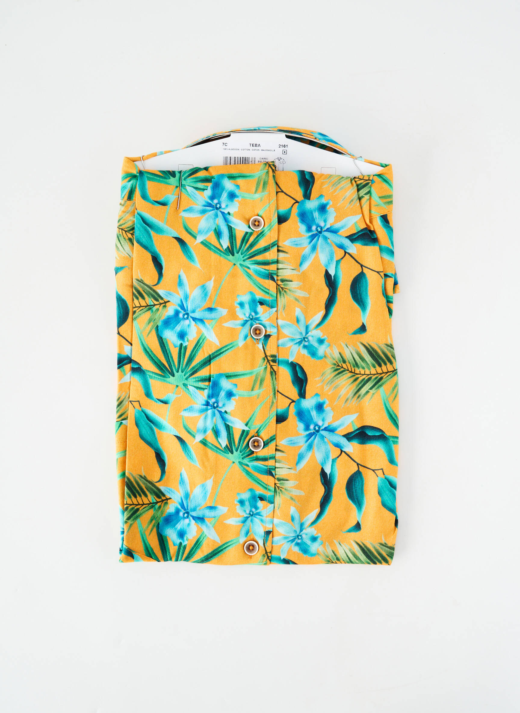 Chemise manches courtes poches jaune DARIO BELTRAN homme