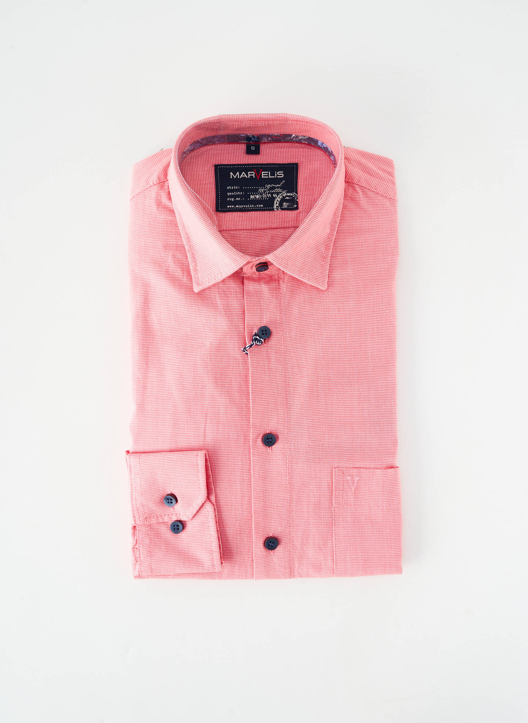 Chemise manches longues imprimé fantaisie rouge MARVELIS homme