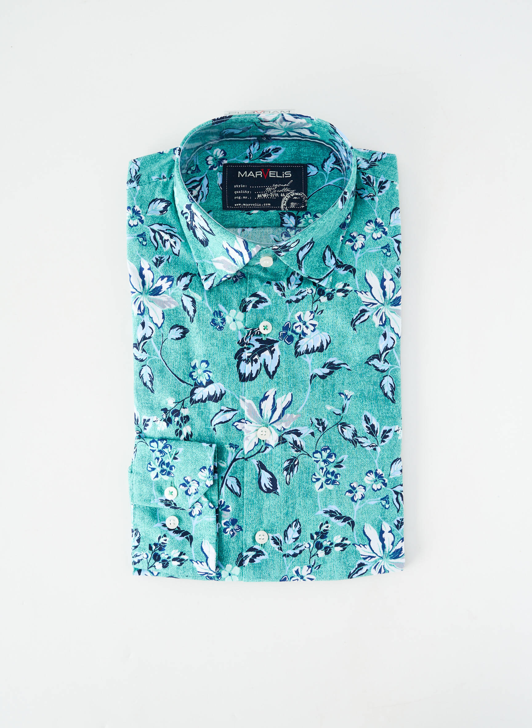Chemise manches longues imprimé fantaisie vert MARVELIS homme