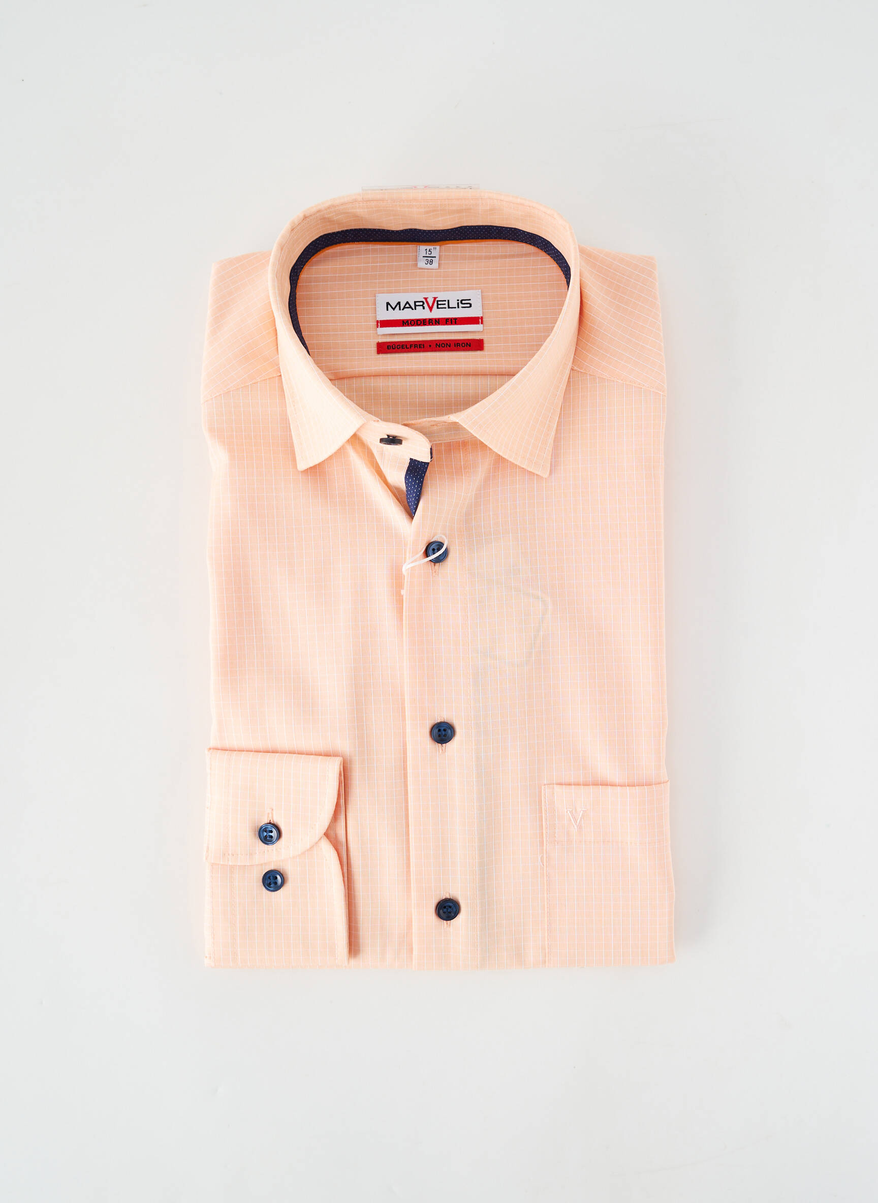 Chemise manches longues poches orange MARVELIS homme
